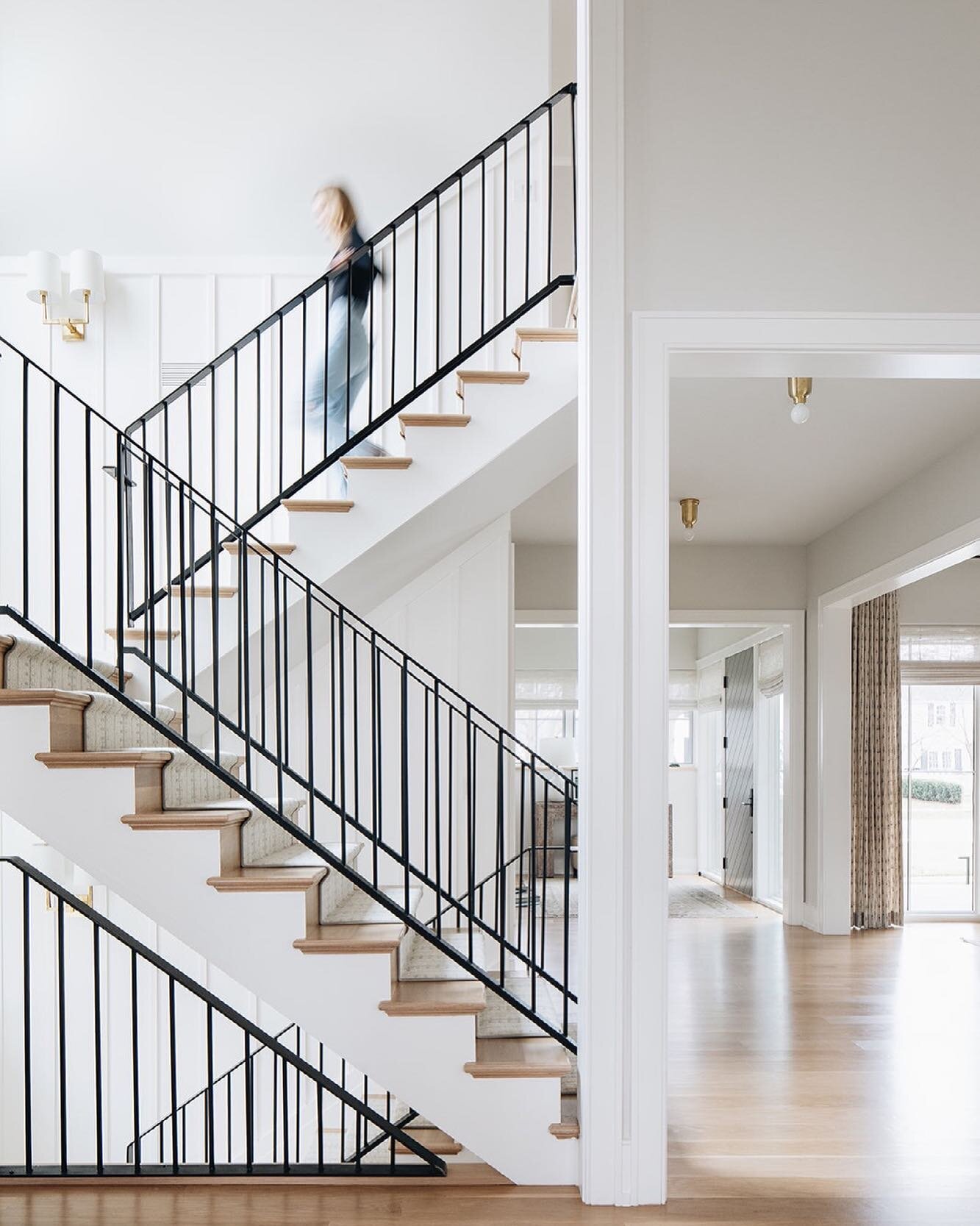 Stairs for days. Couldn&rsquo;t resist getting a shot that shows off this staircase looking like a piece of art. 
Shot for @katemarkerinteriors