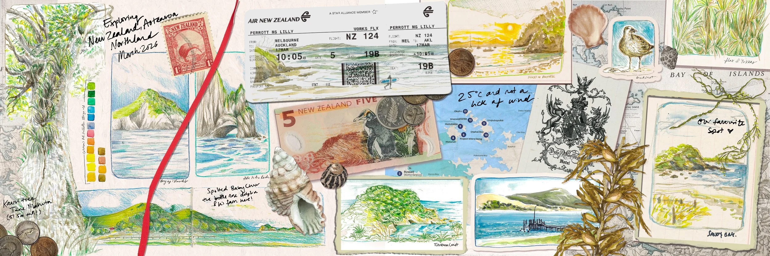 New Zealand | Aotearoa Travel Triptych | Commissioned. by Tourism New Zealand for their Journey Journals Campaign
