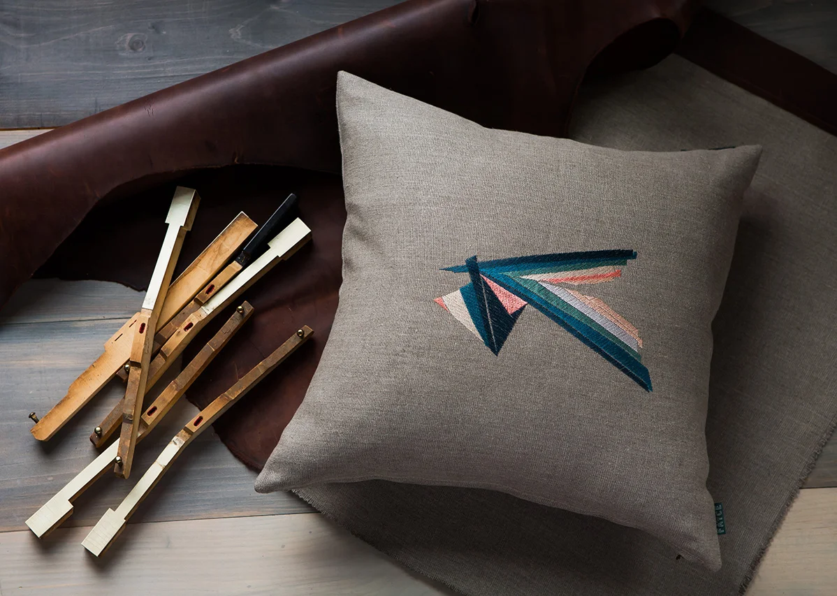 embroidered pillow