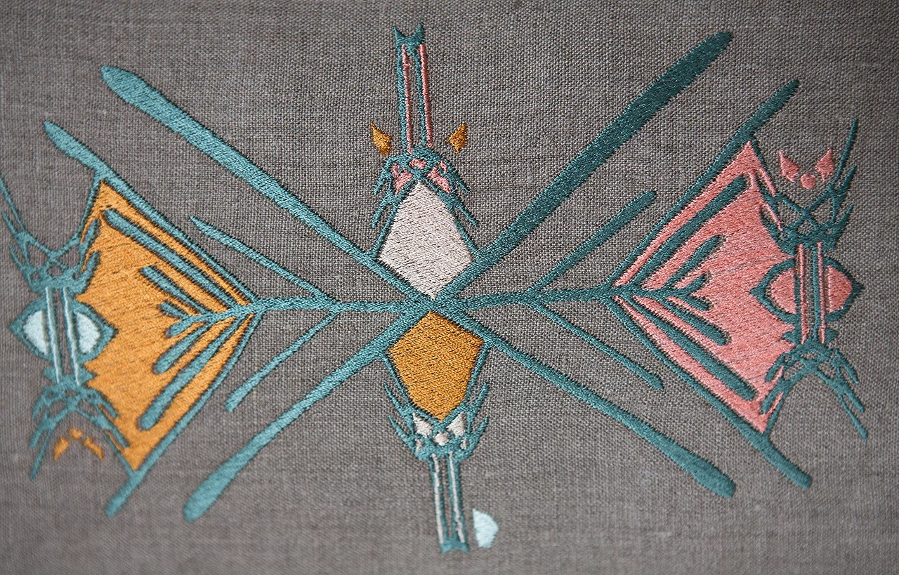 embroidered pillow
