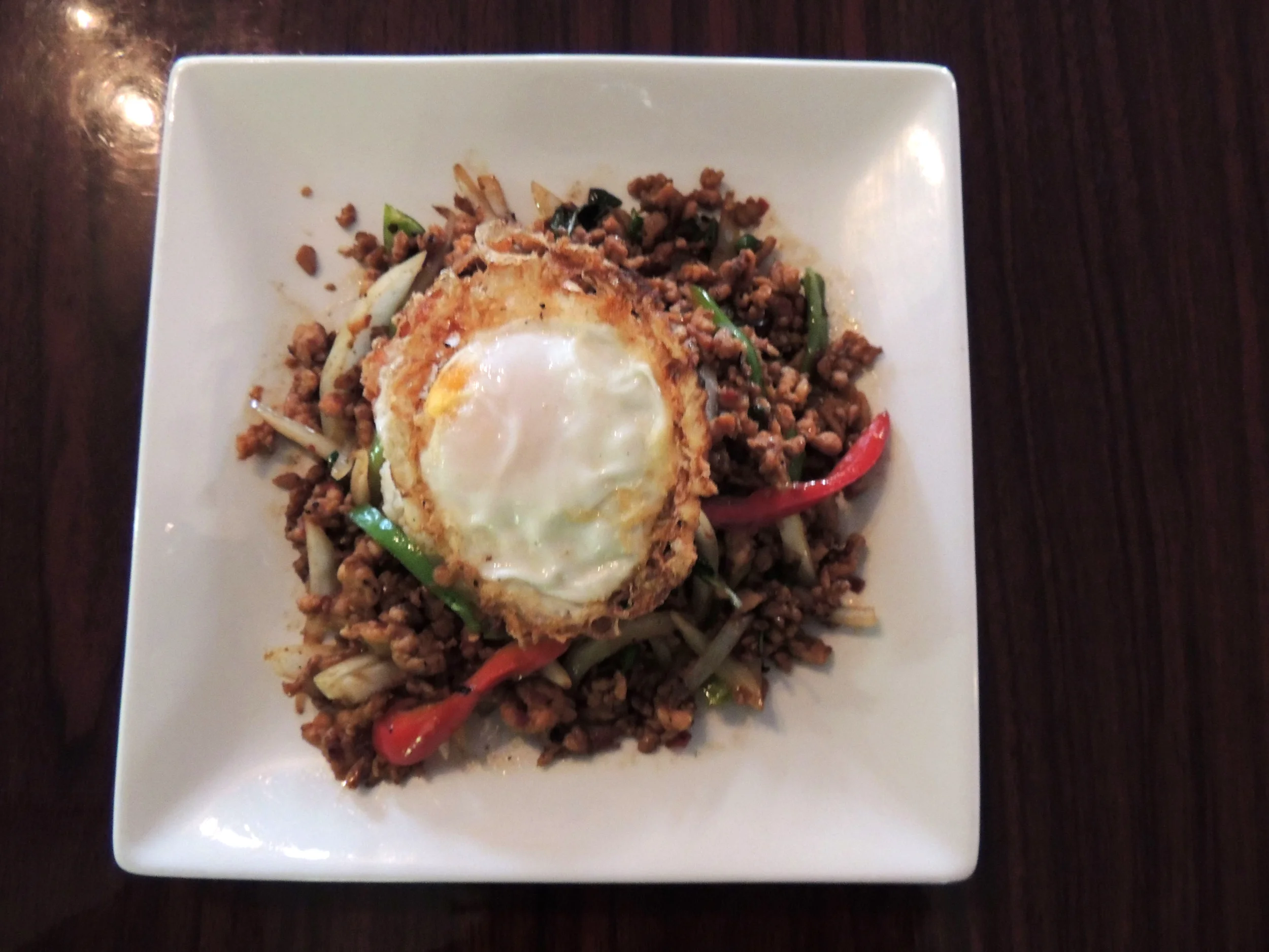 Ground Chicken Basil w/ Fried Egg over Rice