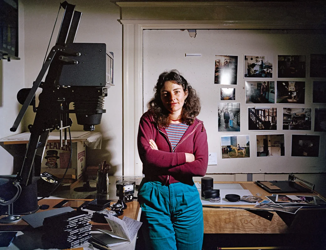 Janet Delaney in her darkroom at 62 Langton Street, 1981