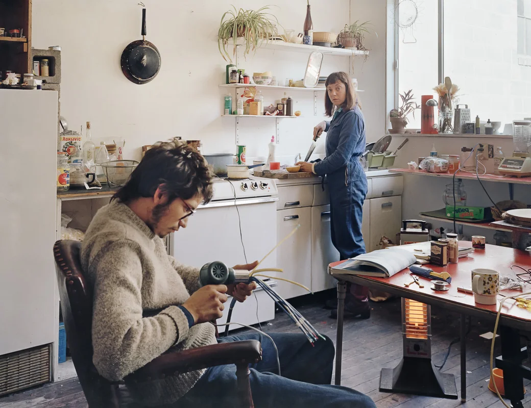  Jill Scott and PerryLancaster in their studio at 71 Langton Street,&nbsp;1981 