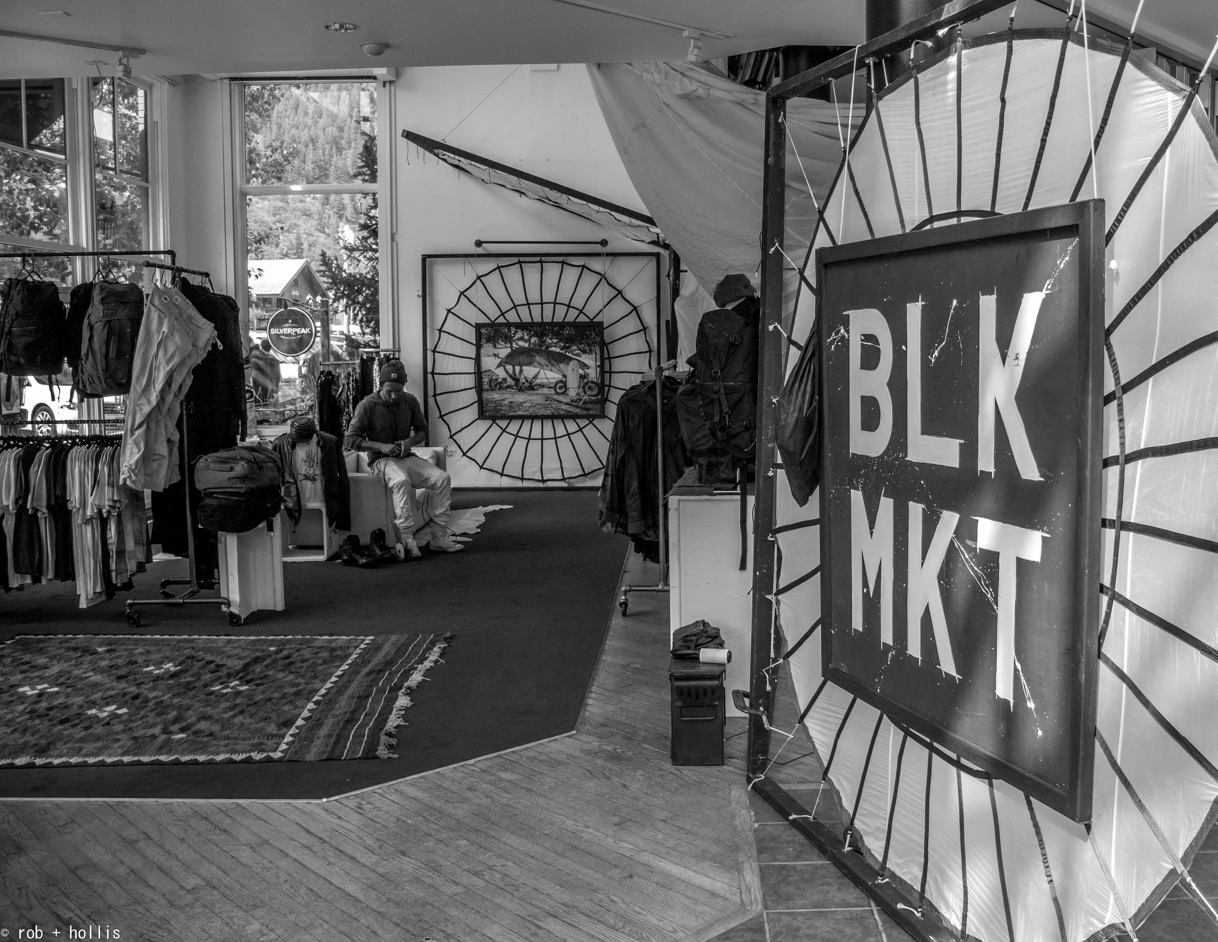 The BLK MKT Team has set up in Boogie's Aspen for Labor Day weekend