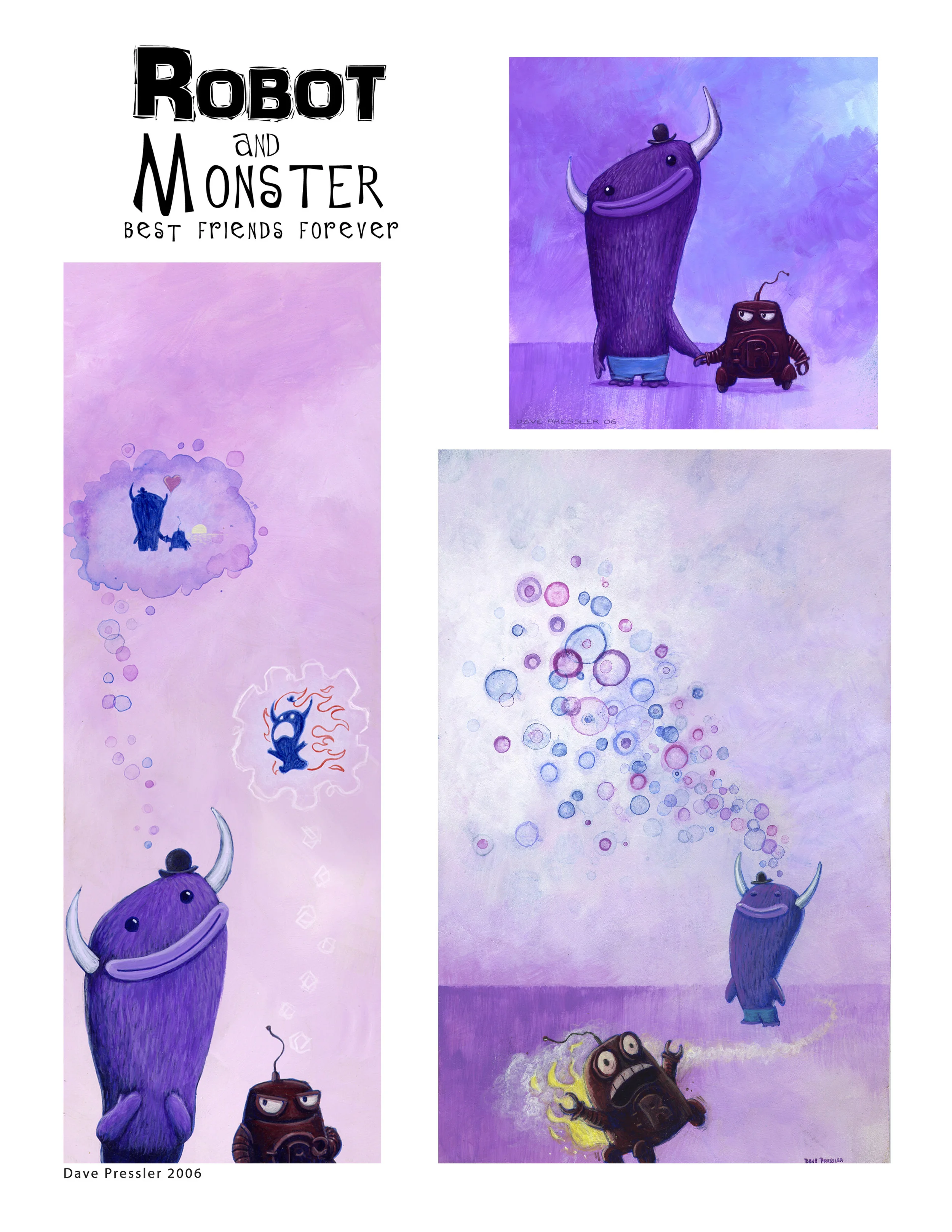Robot And Monster Original Art 2006