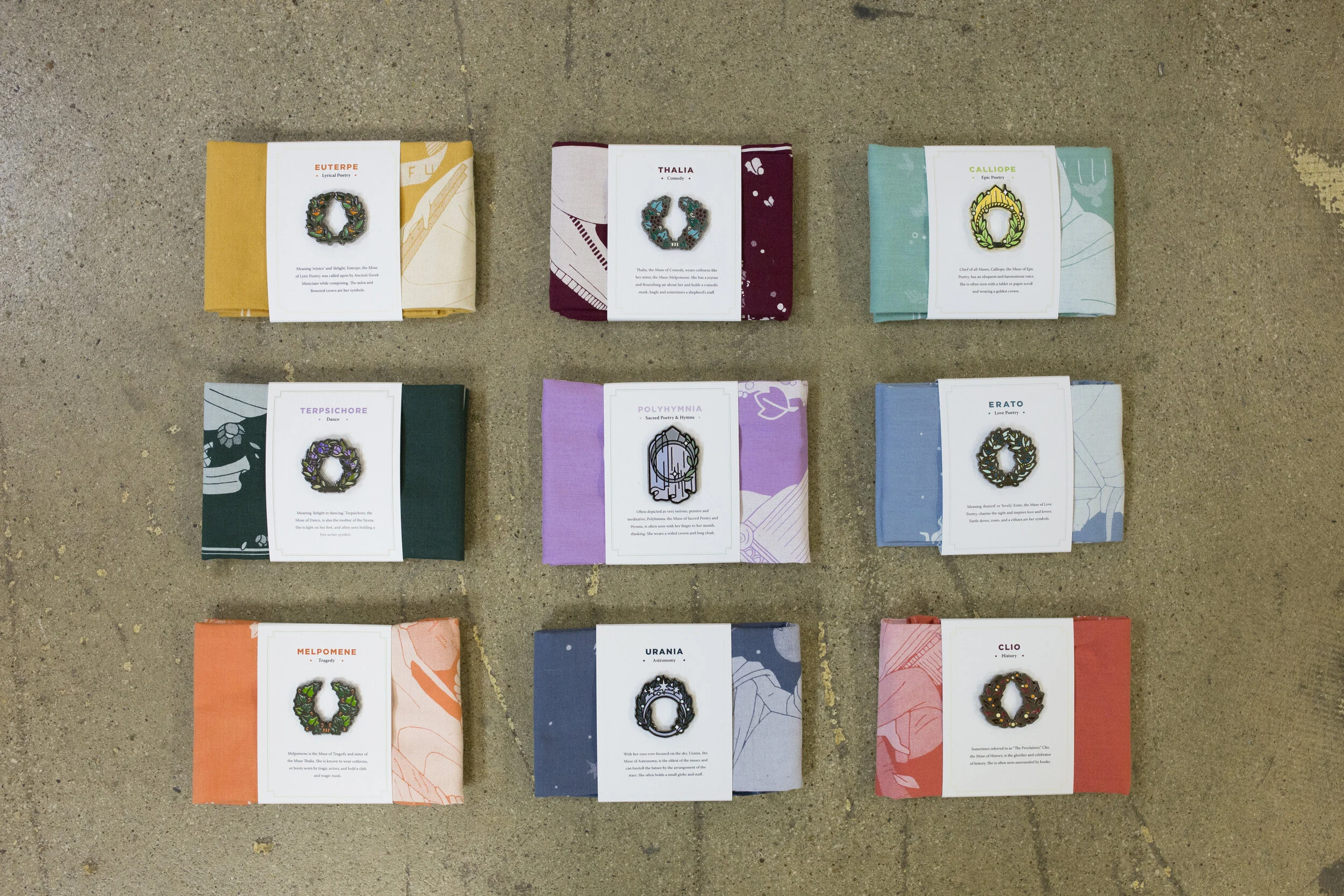 All Nine Muses Bandana + Pin Sets