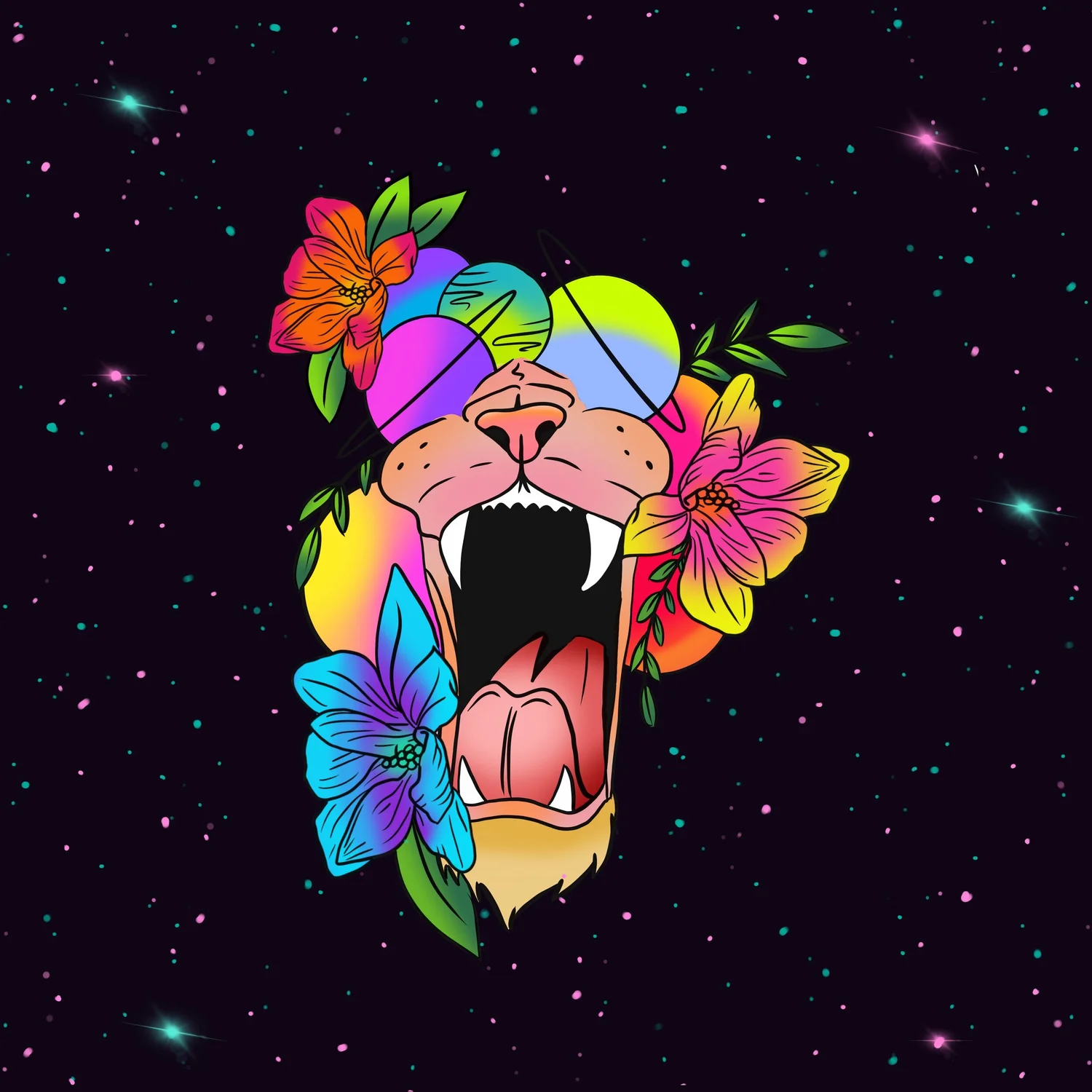 Space Lion 8x10 Noble Lion Prints