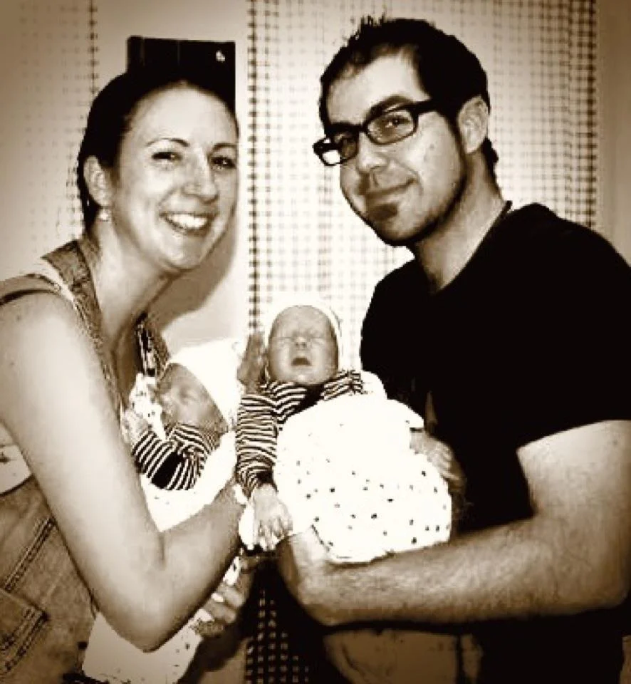 All together in the nursery, the day they came home.