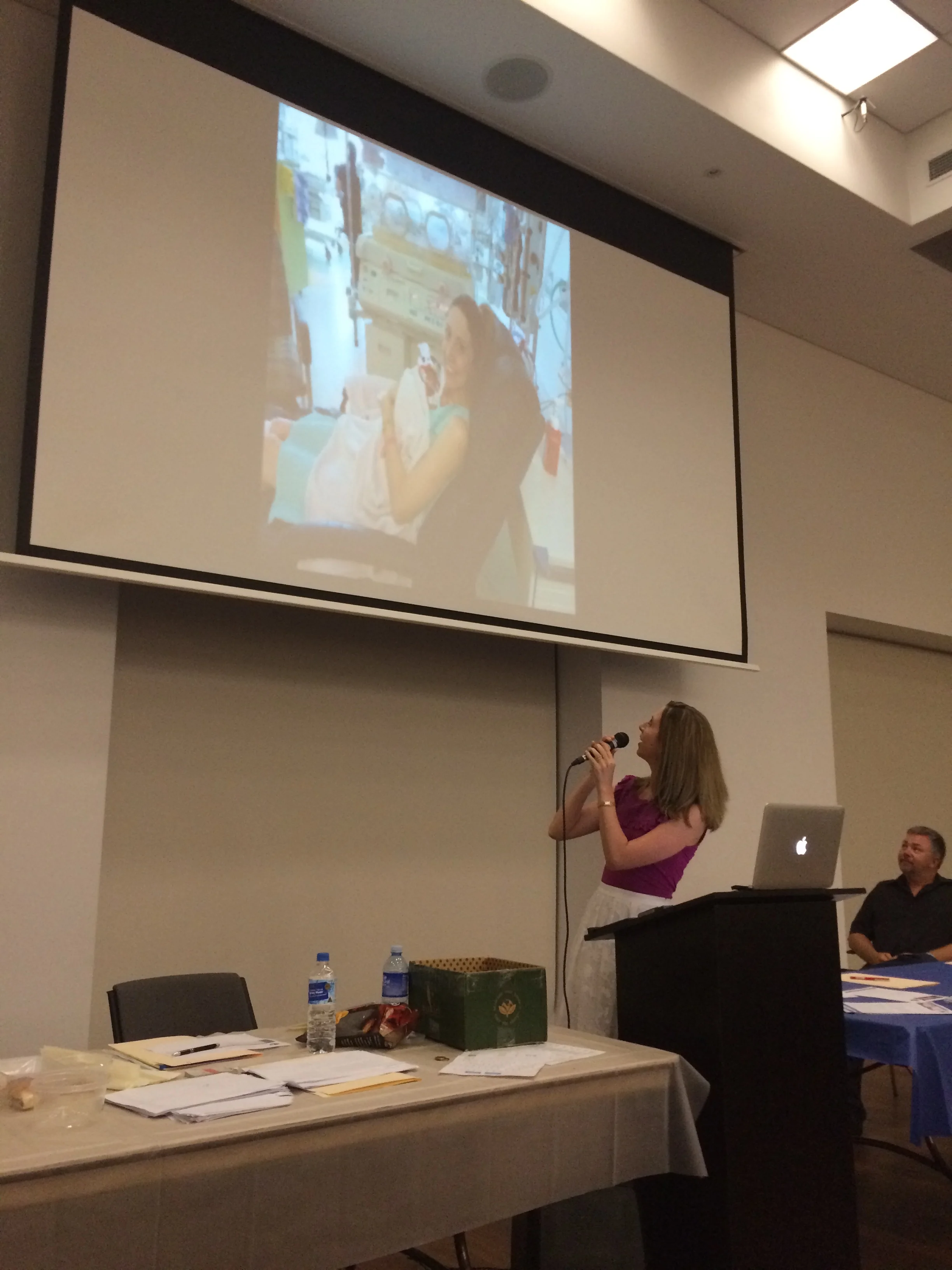 Rebecca sharing her high-risk pregnancy and NICU experience