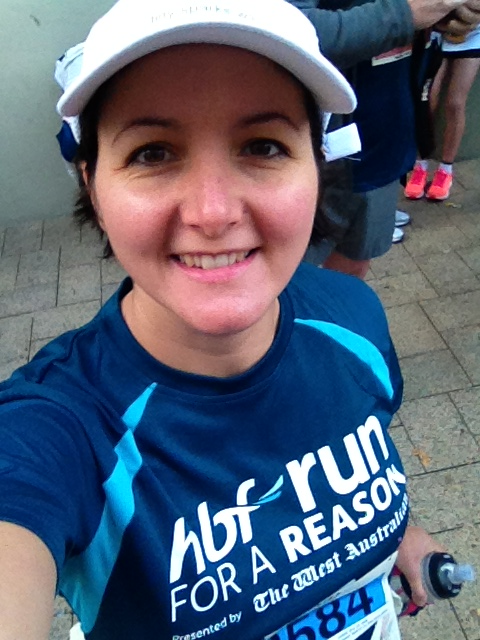 Tashana, a high-risk pregnancy warrior, at the start of the 12km Run, having raised a fantastic $330.