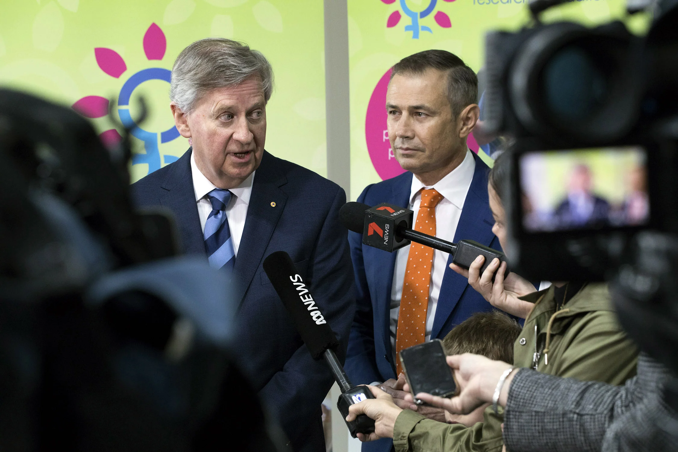 Professor John Newnham AM together with Deputy Premier, Health Minister Roger Cook MP.