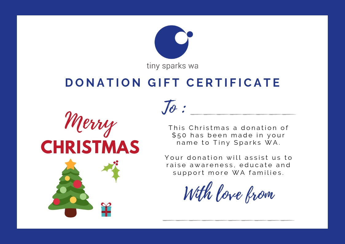 50 Christmas Donation Gift Certificate  Tiny Sparks WA