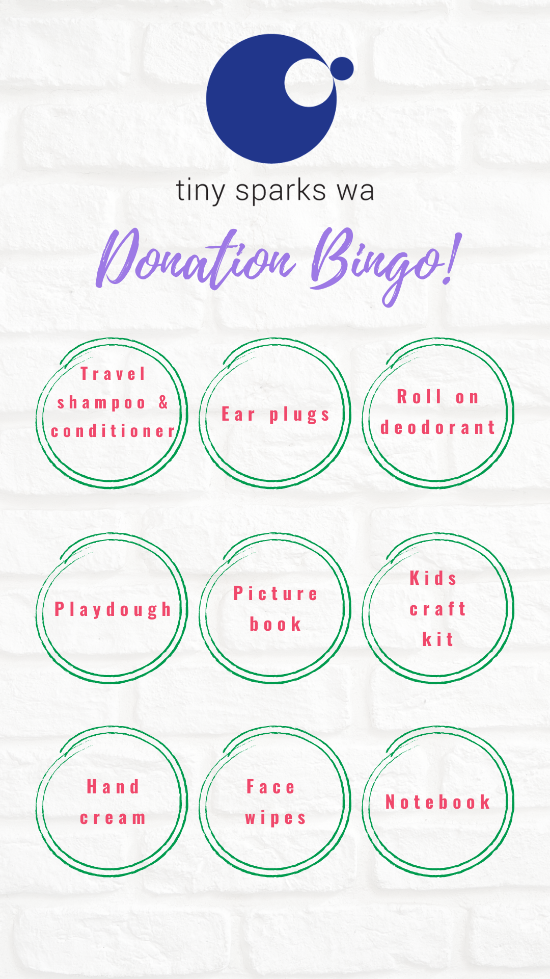 December Donation Bingo