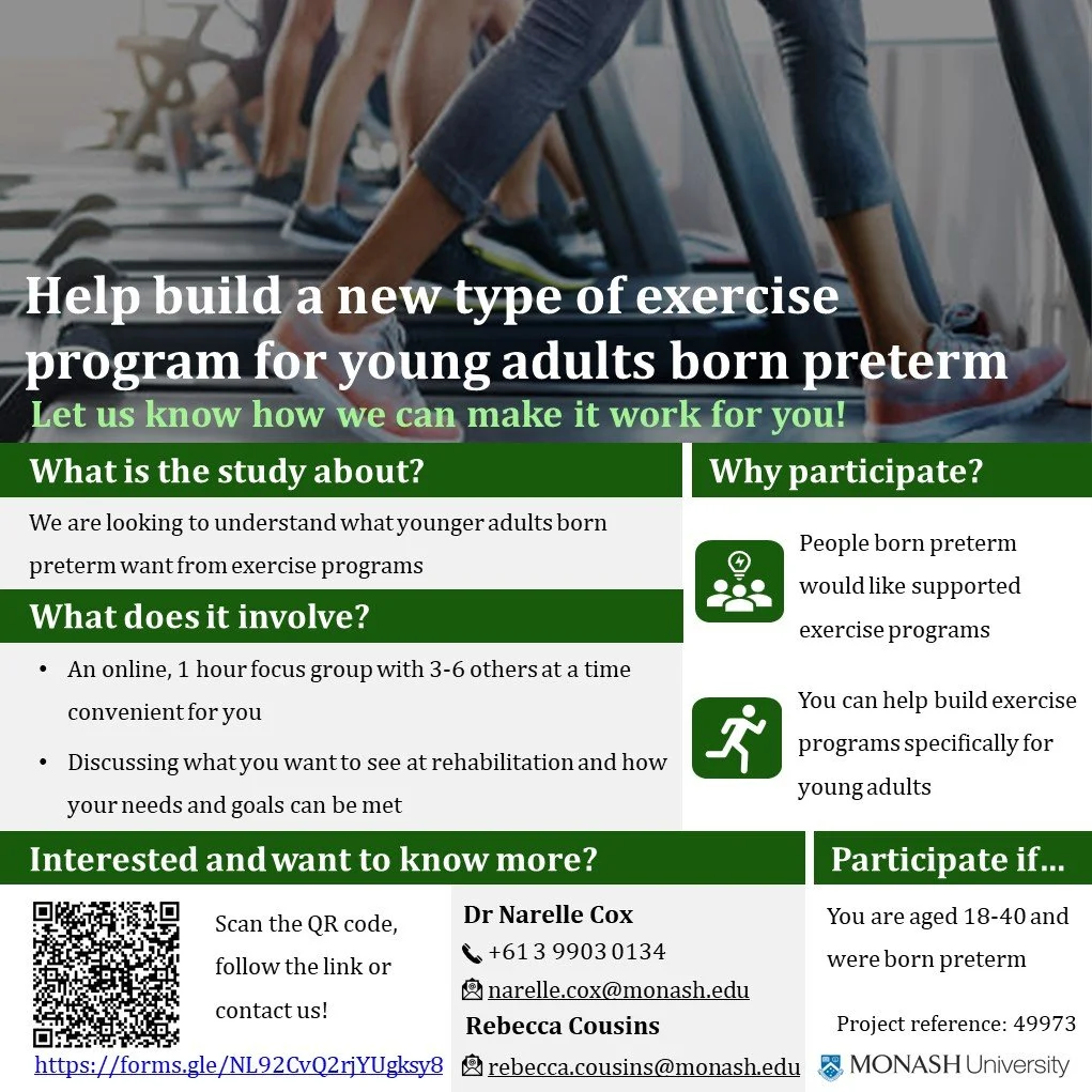 Calling young adults born preterm