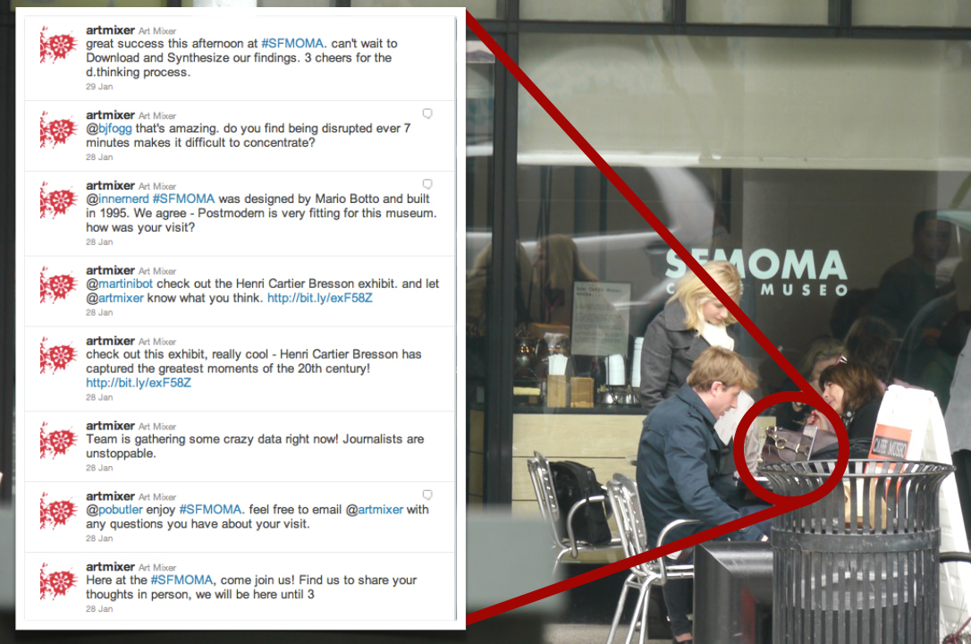 Tweeting at SFMOMA visitors
