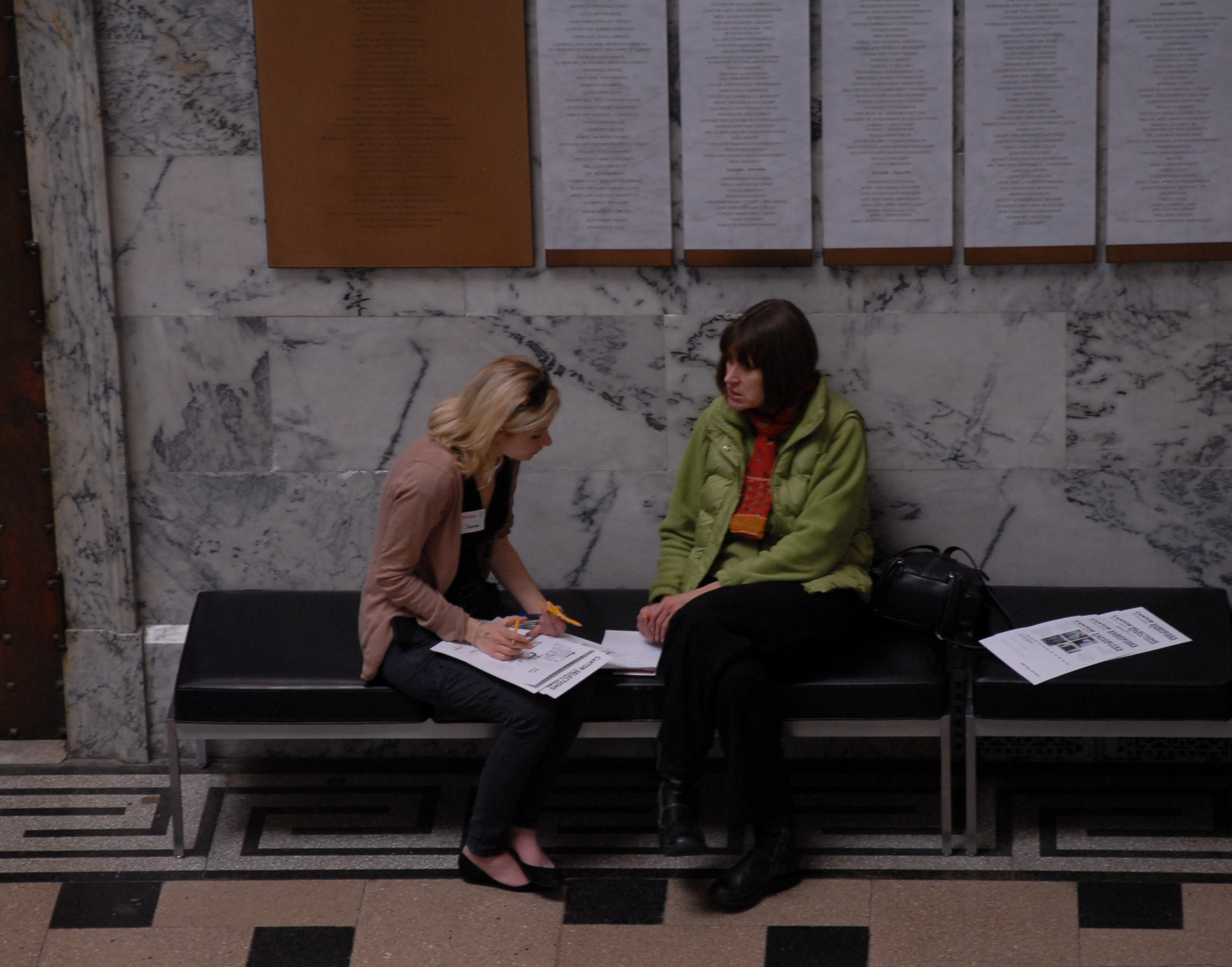 Interviewing visitors