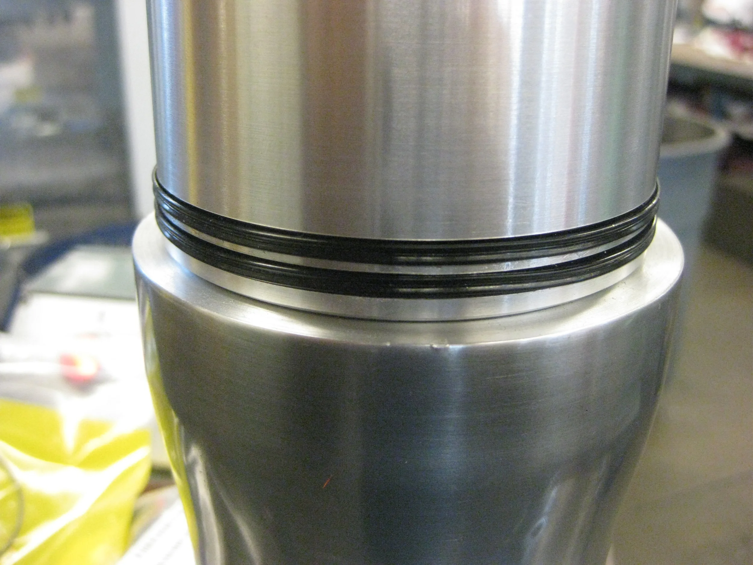  Test fitting the lid with O-rings attached 