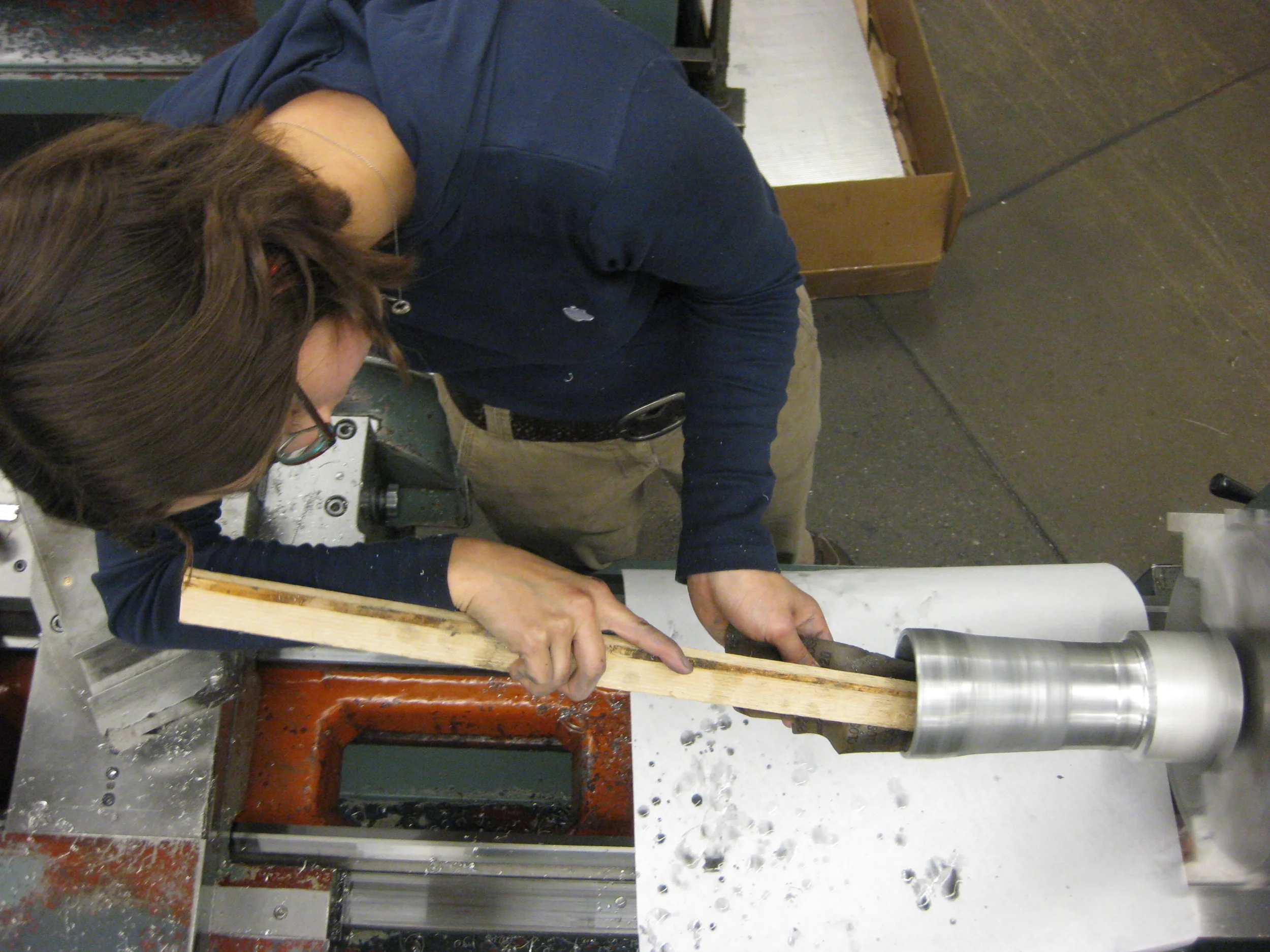  Sanding out the inside of the cup 