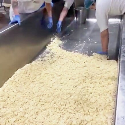 Mixing the salt into the curds