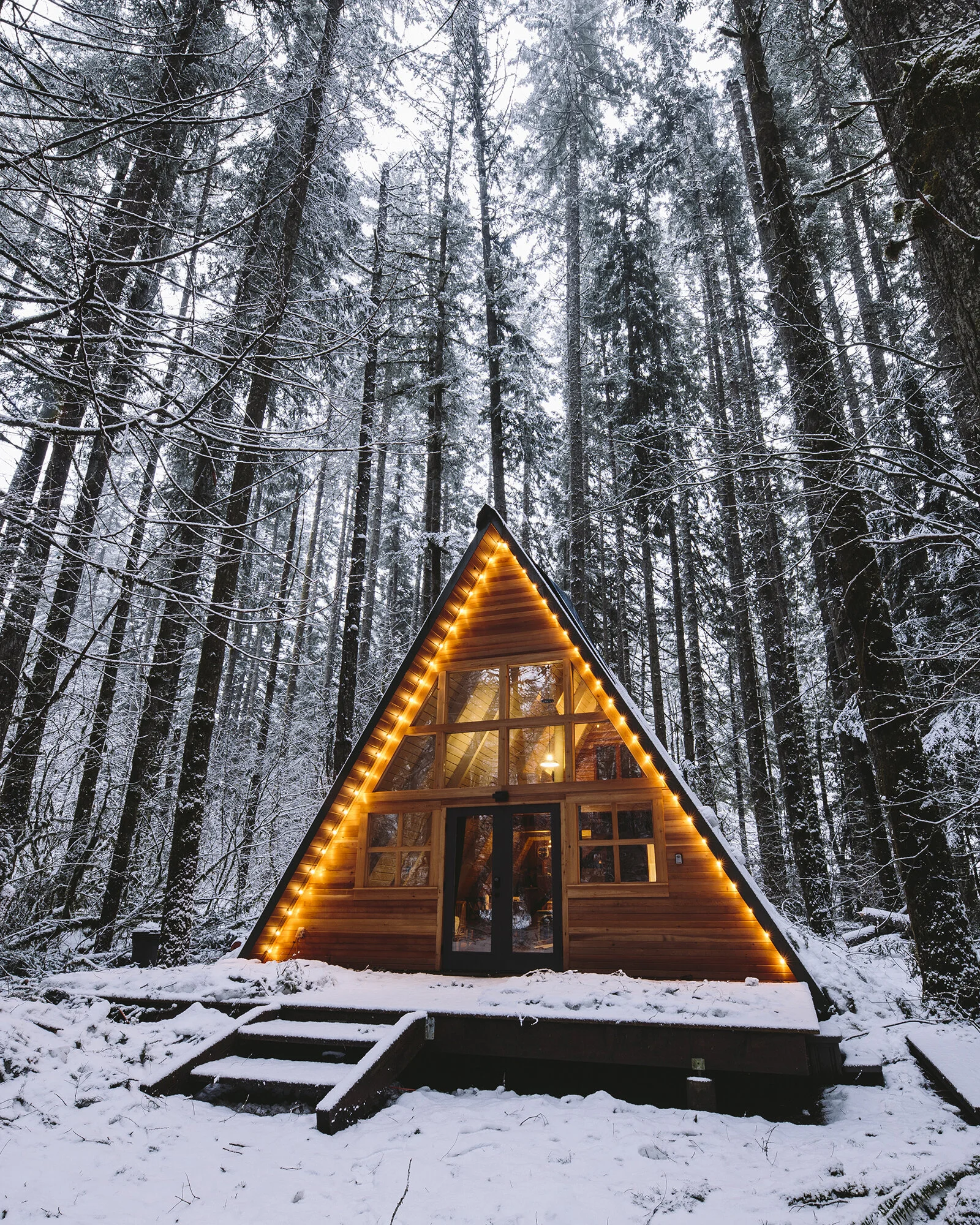 outdoor winter living space for rent on Tye River Cabin Co