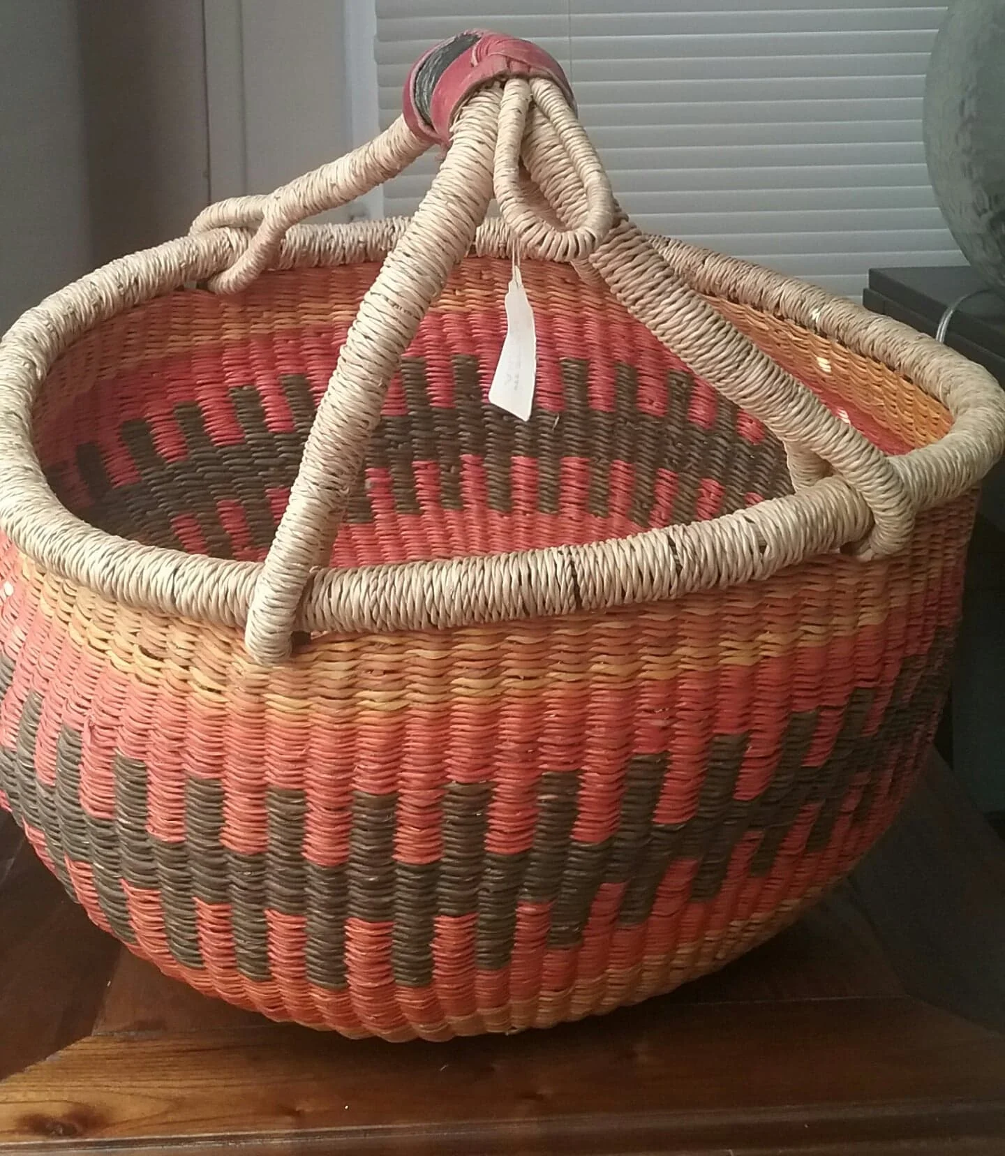 Round Market Basket 12in oranges browns.jpg