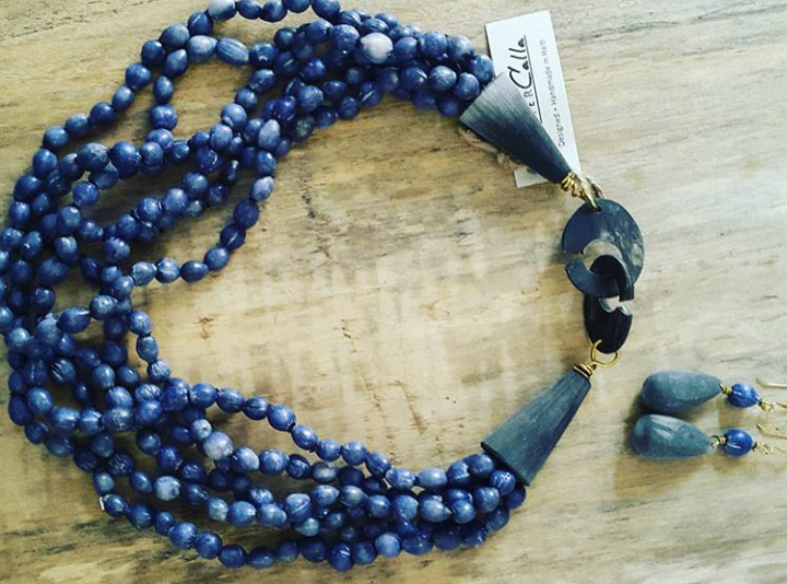 Majok 6 strand necklace Iris Blue.png