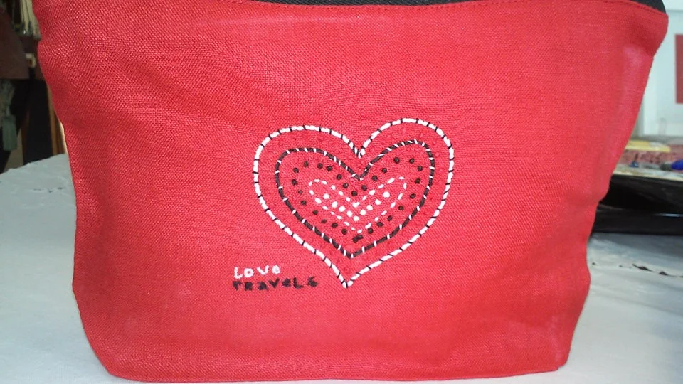 Love Travels Linen Pouch
