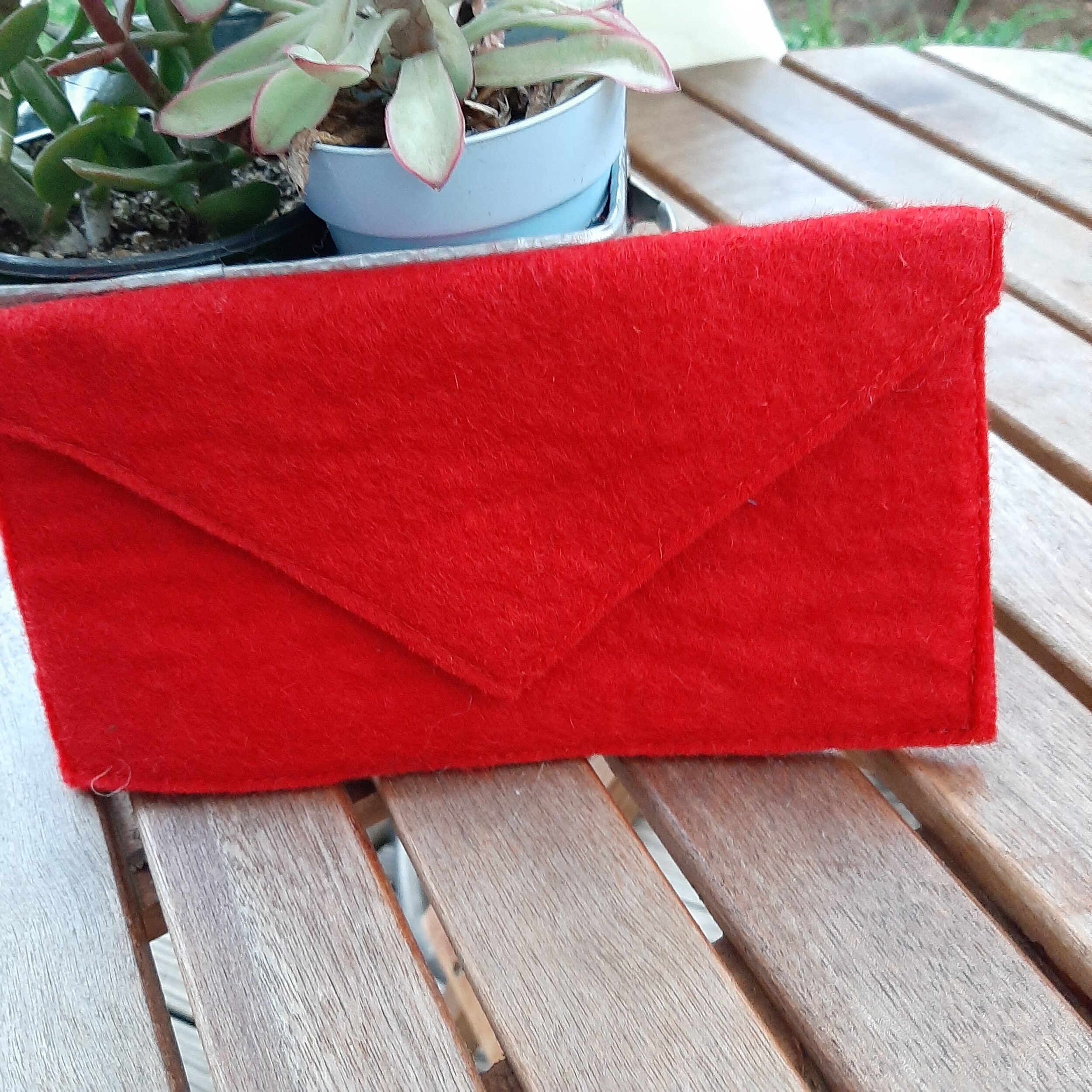 Hand-felted Red Envelope Clutch — Love Travels. Imports.