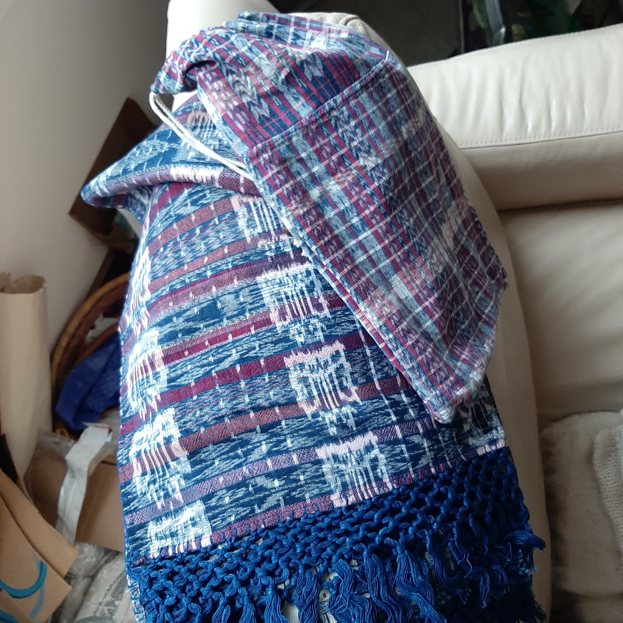 Cortes Wrap with Blue Fringe