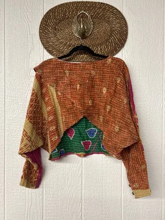 Pareo Kantha In Bloom Cropped Pullover