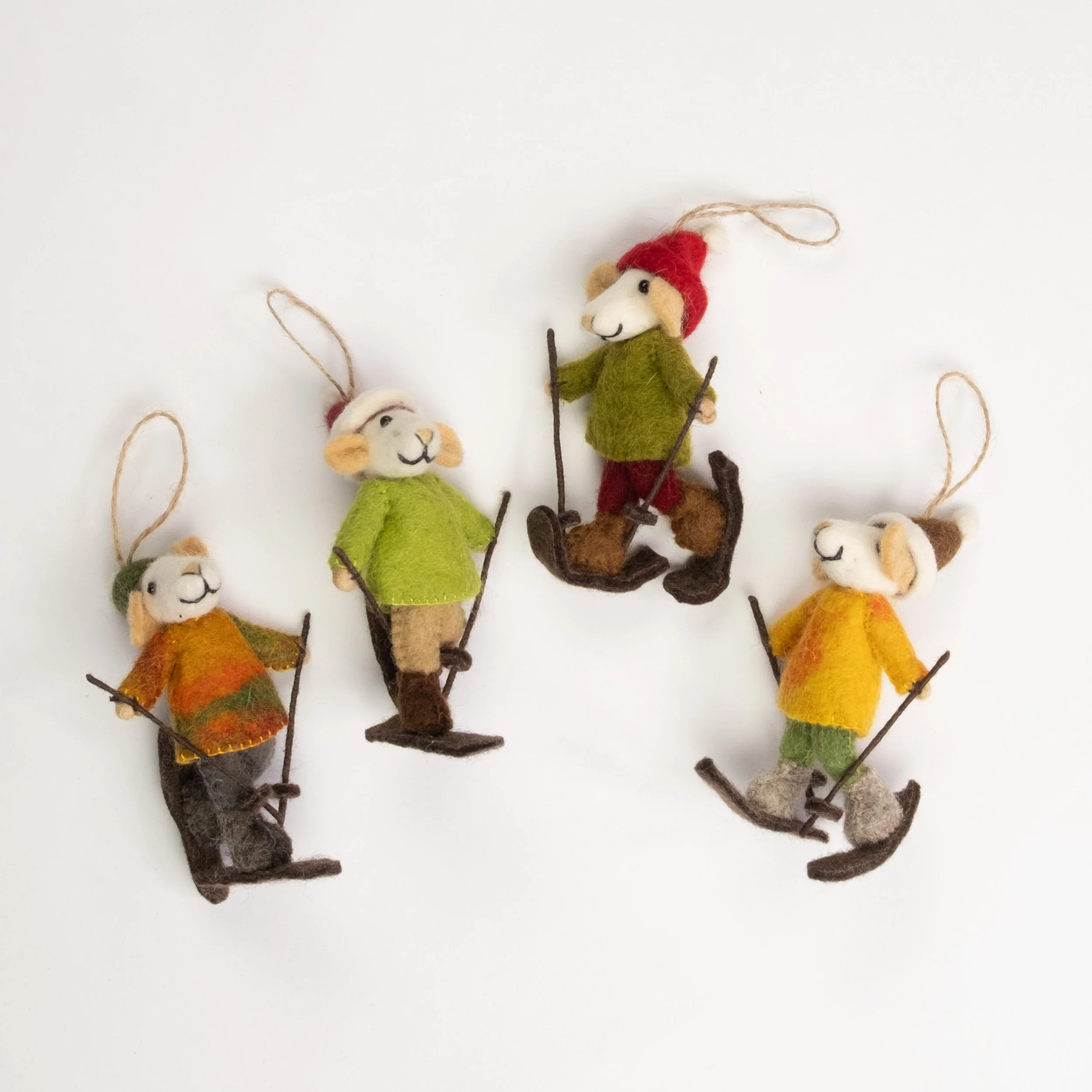 Mouse Skier Ornament