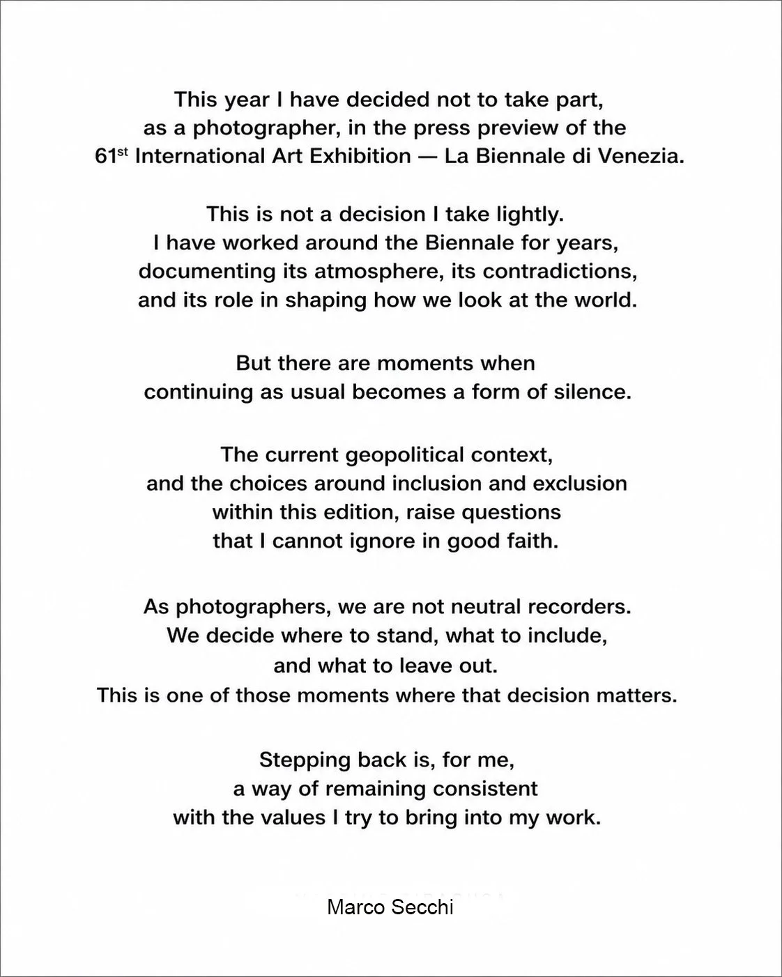 Photography is never neutral.
This is one of those moments where that becomes clear.

Venice Biennale Arte 2026

#VeniceBiennale
#BiennaleArte
#Venice
#Photography
#VisualStorytelling
#Photographers