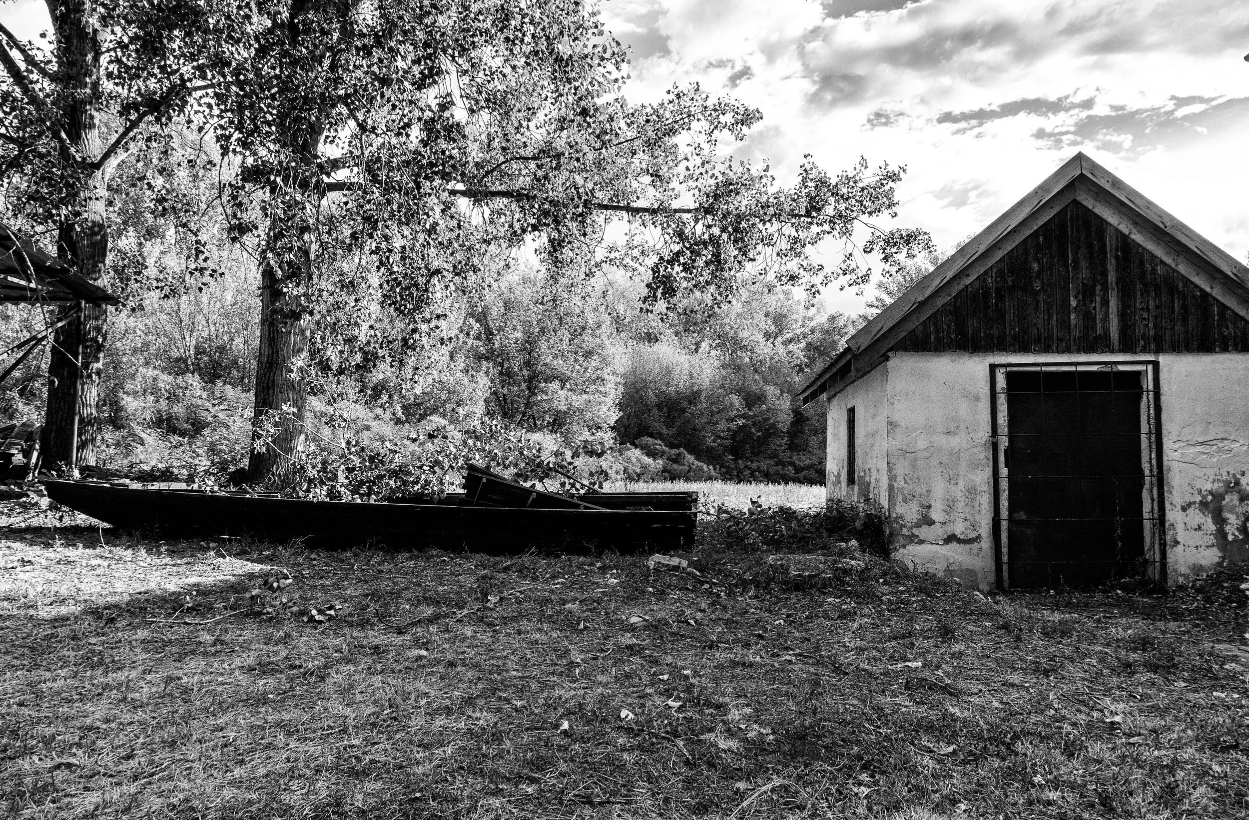 At the old ferry point in Nagyr&eacute;v, a fishing boat has been pulled beyond the reach of the Tisza.

No name, no sign of its owner, and no clue whether it was abandoned or simply left waiting. 

In places like this, silence rarely gives you the w
