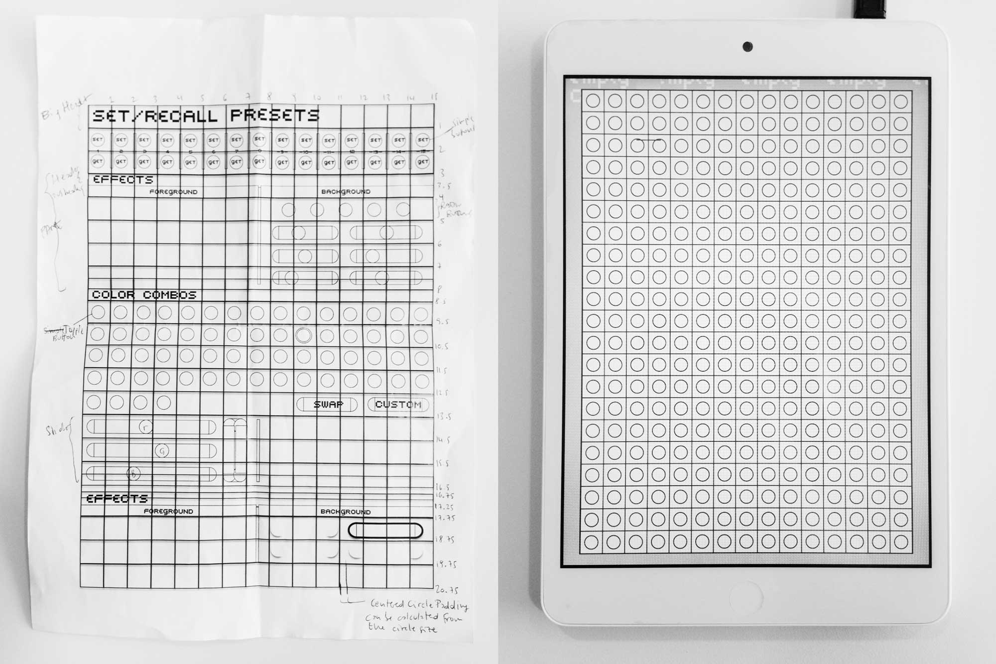 UI sketches and first draft implementation