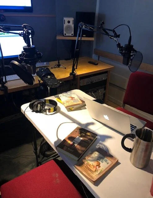 Recording the “Remember Reading?” podcast episode 1 Charlotte’s Web at HarperCollins Publishers Studios