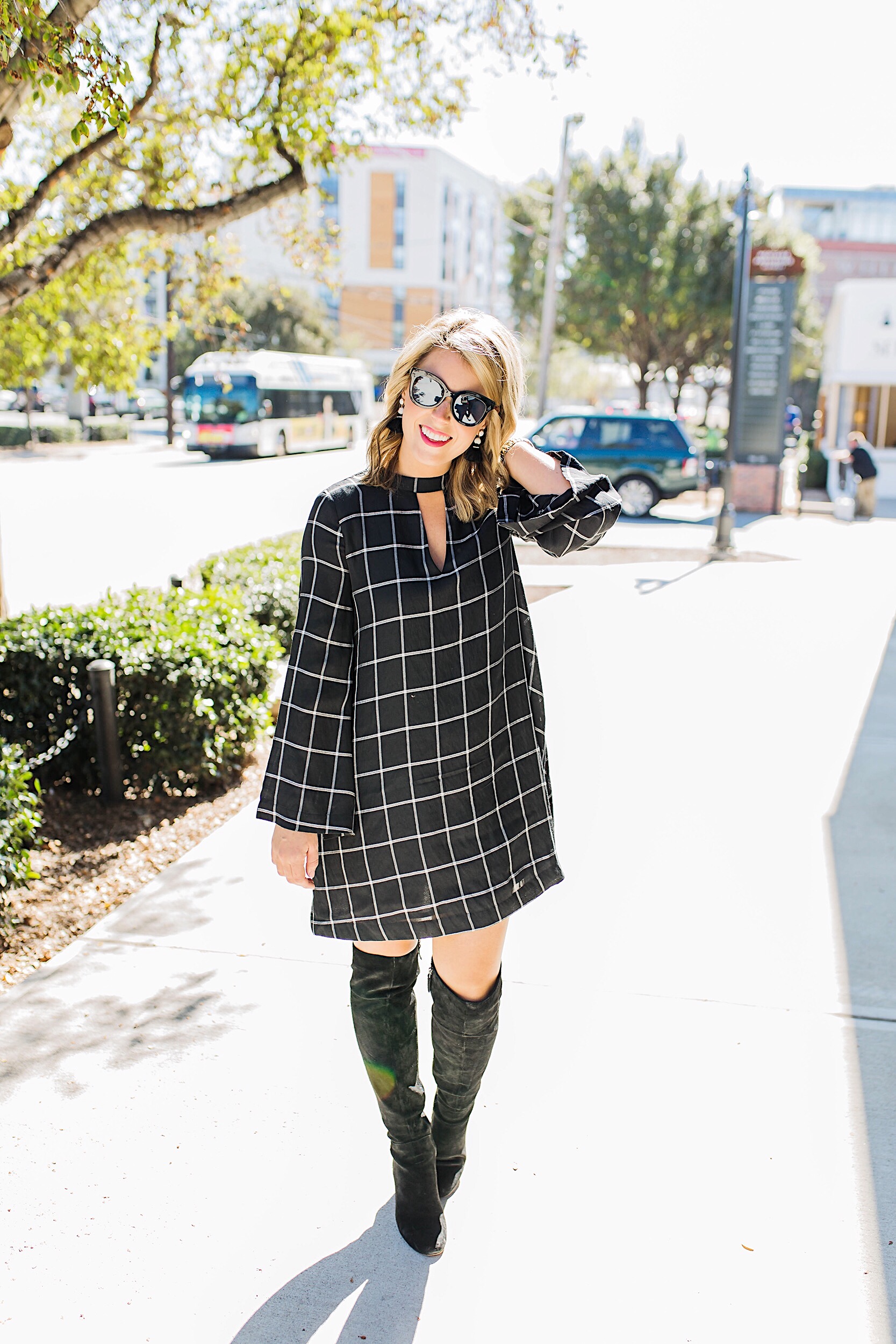 loft windowpane dress