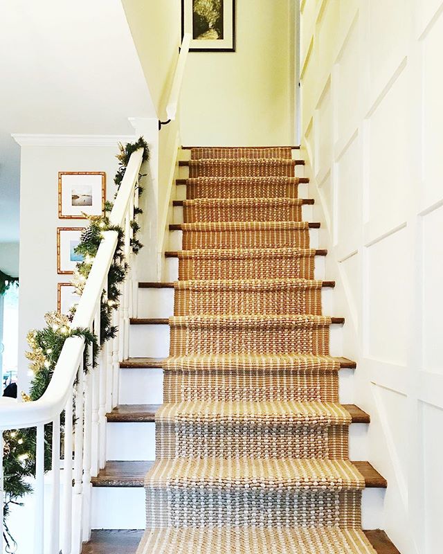 Happy Monday! We got all kinds of last minute #nesting things done around the house this weekend - countdown to baby girl is ON! - including installing this DIY stair runner that I got TONS of questions about! So, I figured I&rsquo;d share it with yo