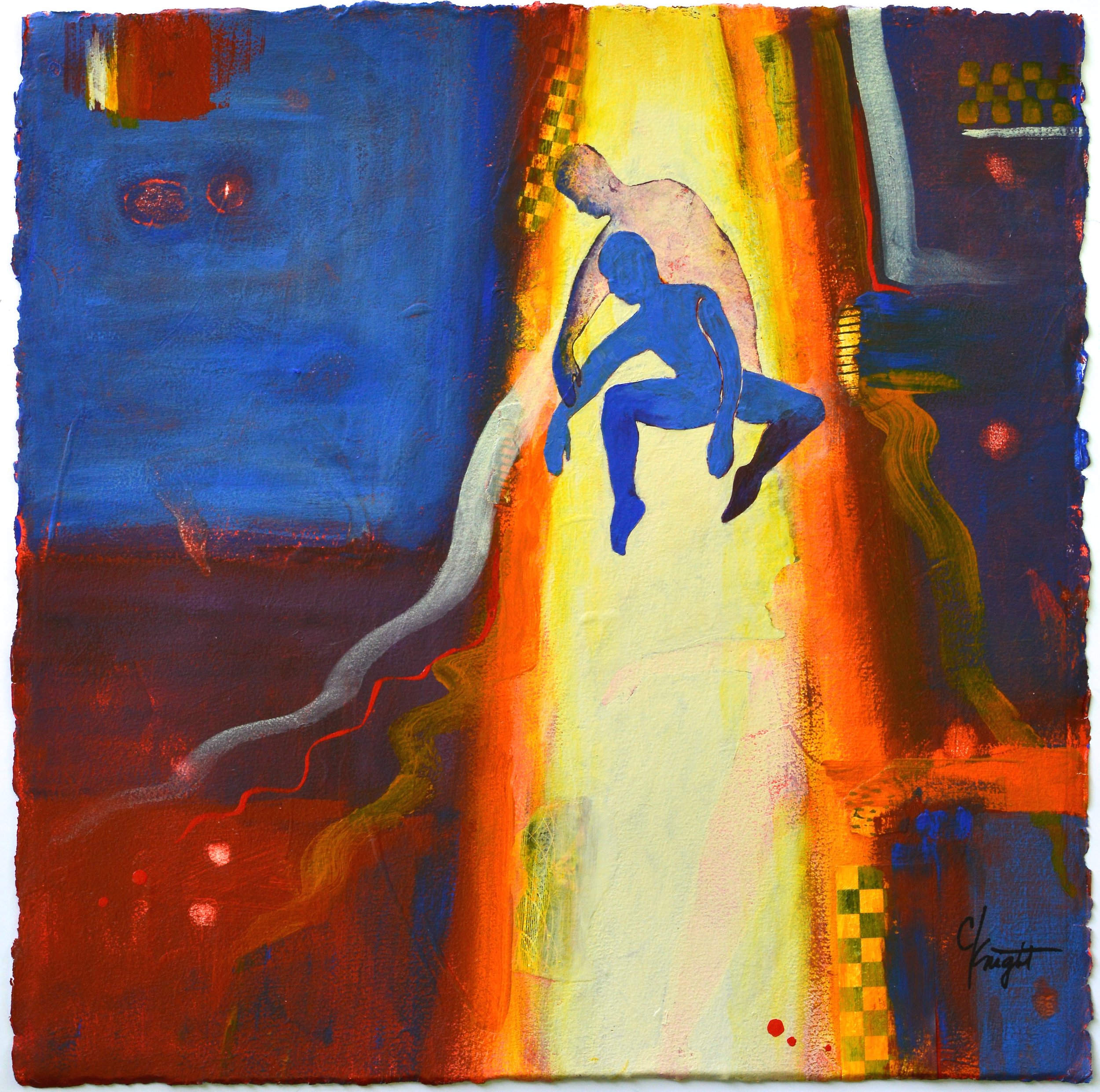 'Blue Man'  $550   Framed