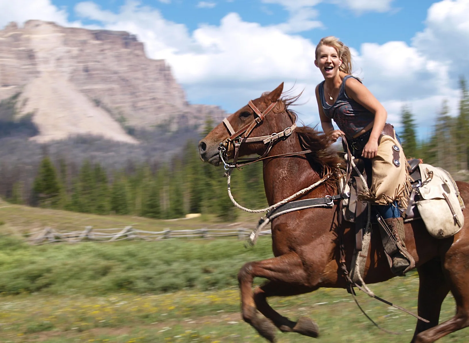 Riding through the Absaroka Range in Dubois, Wyoming with kindred spirit called "Hobo"