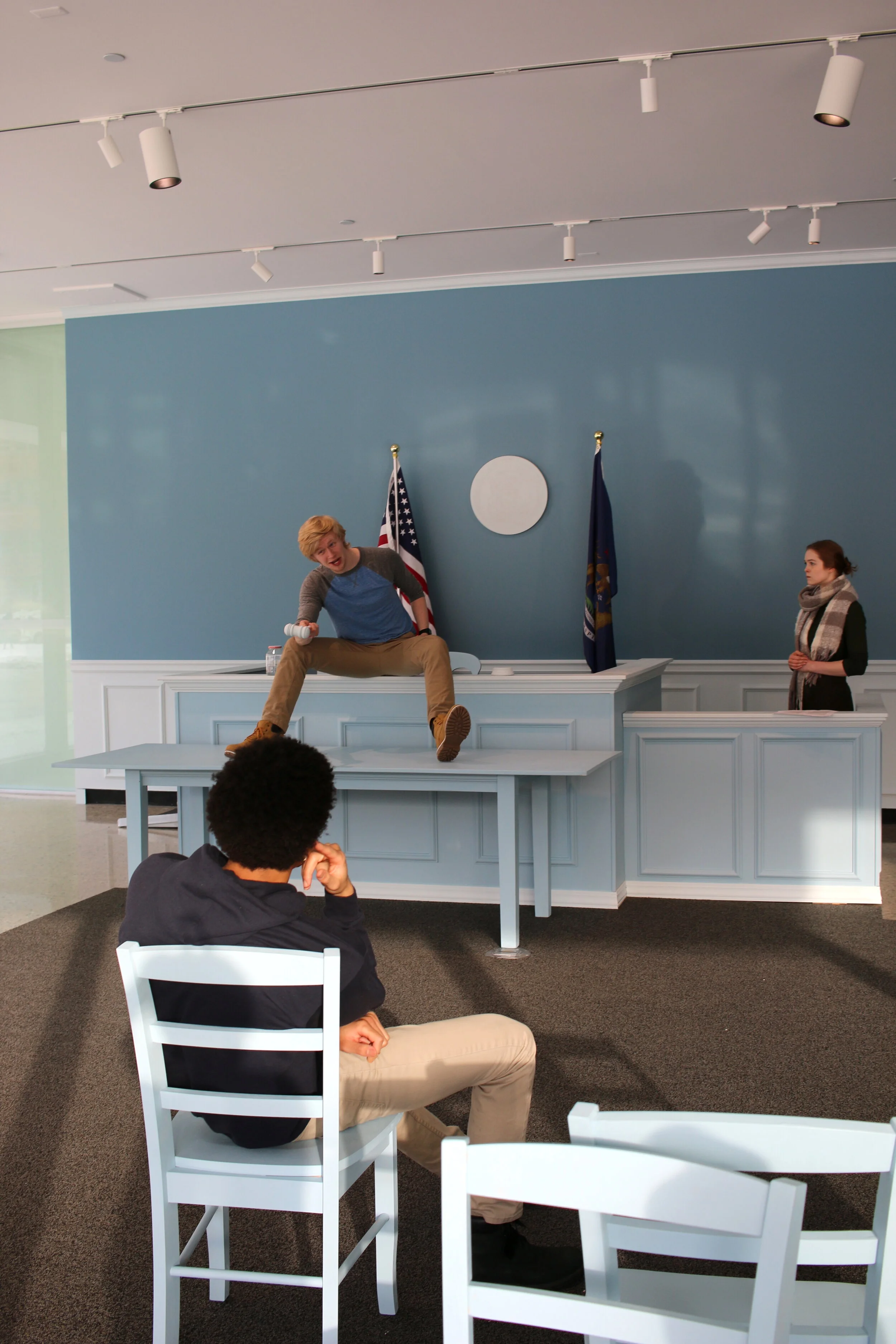  Courtney McClellan, Witness Lab, 2020, mixed media. © Courtney McClellan.   Malcolm Tulip’s Directing class working on Brecht’s The Caucasian Chalk Circle 