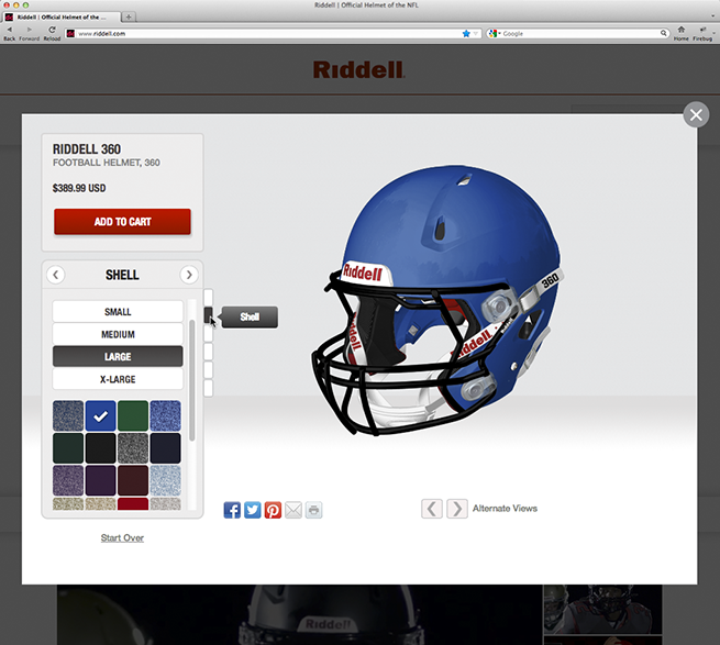 Official Riddell® Helmet Configurator