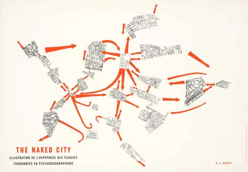 Debord’s The Naked City map provides a “choose your own adventure approach” to navigating and exploring Paris in a whole new way.