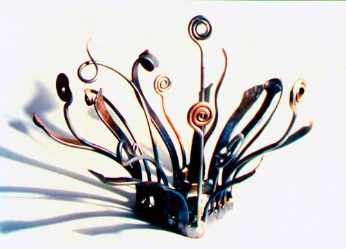 "This Wild Garden of My Heart" - Openwork iron vessel sculpture © 1993 Catherine Jo Morgan, (SOLD)