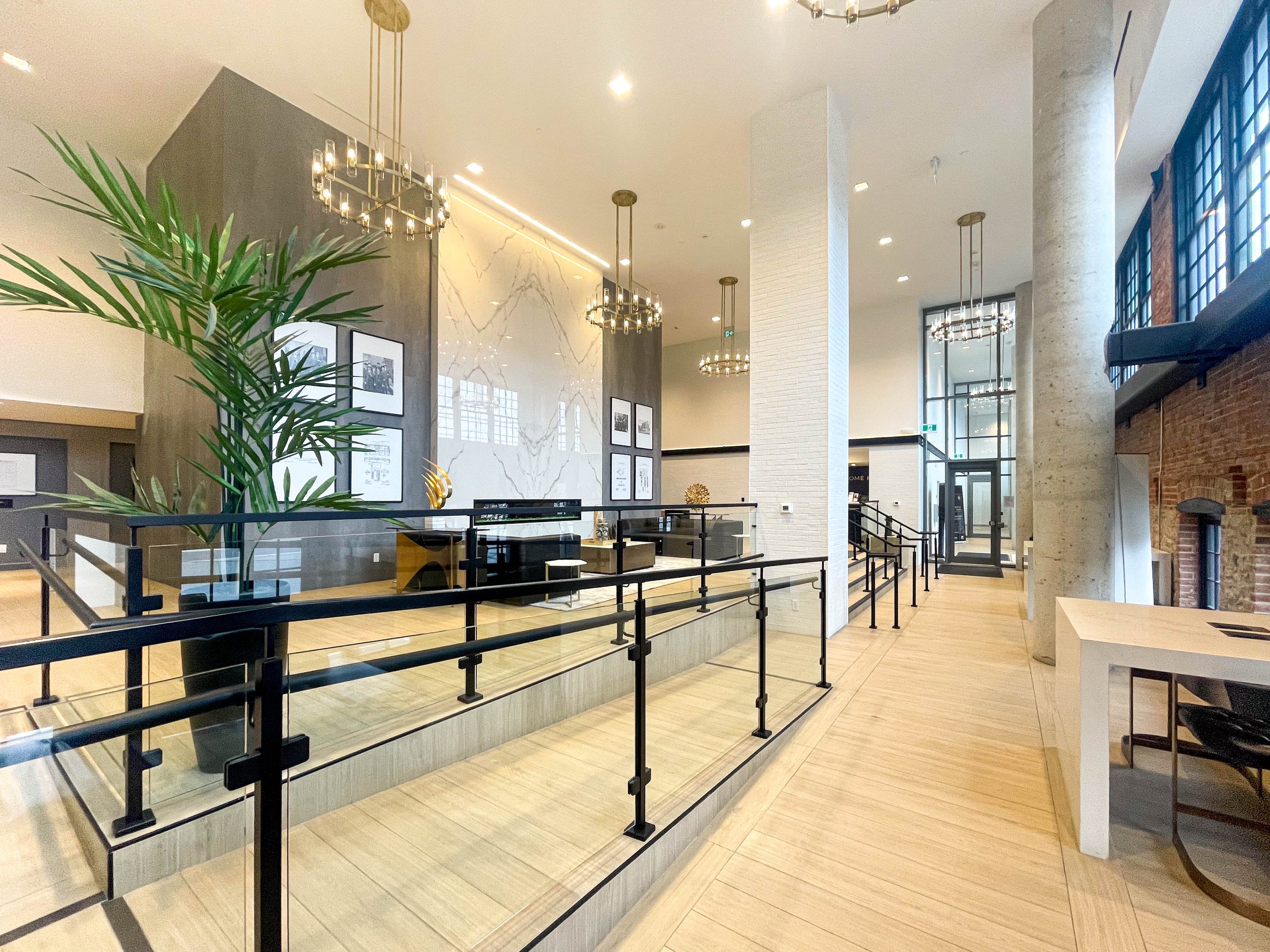 Completed Condo Lobby Bright Contemporary Space by Studio 8 Design