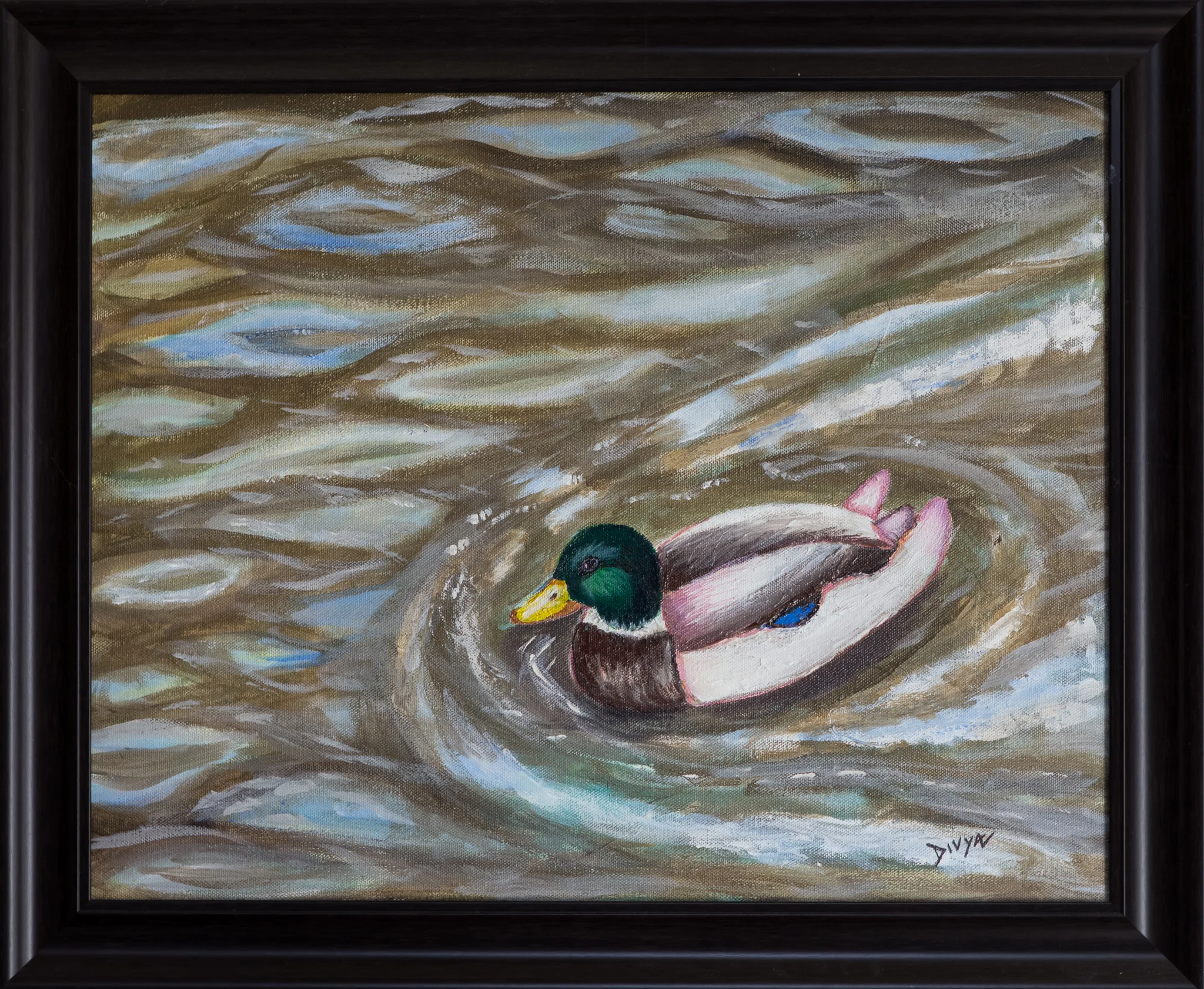 Duck - Original 16x20 acrylic painting on canvas