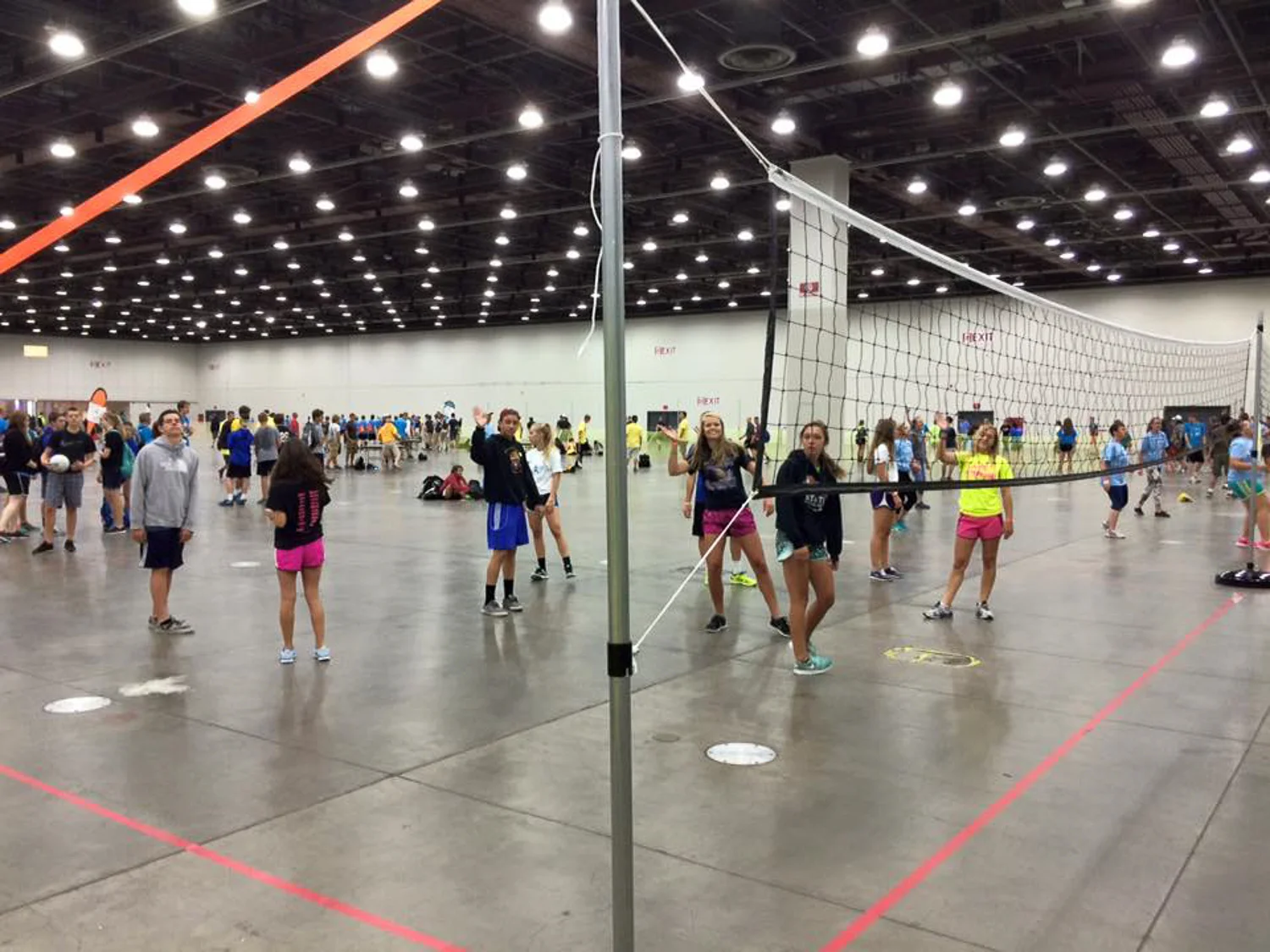 Inside the Cobo Center.
