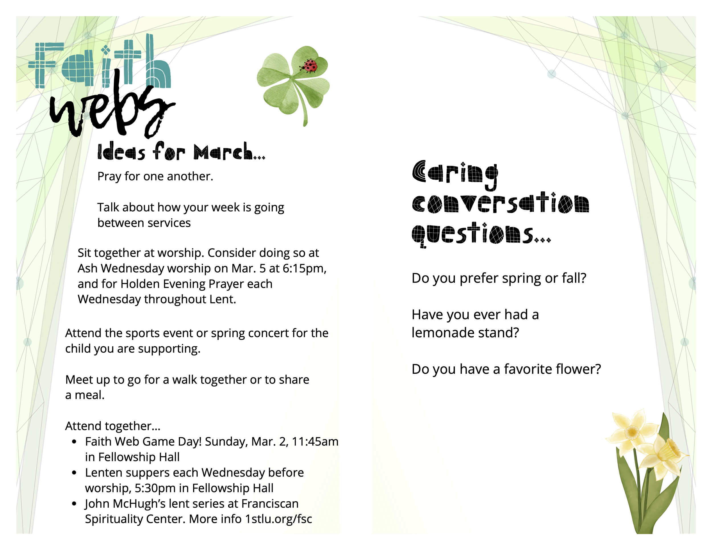 Faith Web FLC + Faith Web Ideas for March
