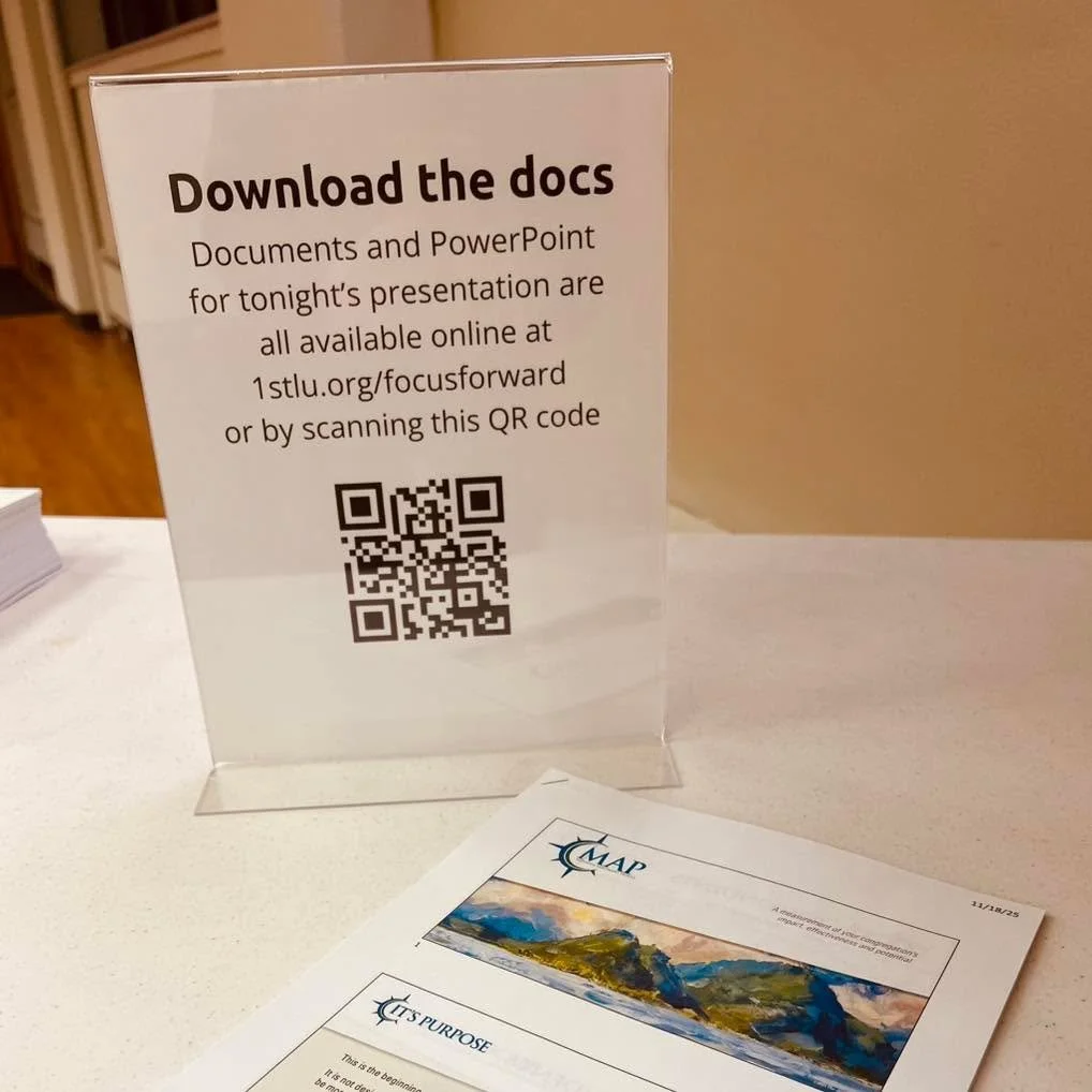 We are excited to share the results of the Missional Assement Profile (MAP) with you TONIGHT, Nov. 18, at 6pm with our consultant, Tim Johnson. Discover what we&rsquo;ve learned about First&rsquo;s priorities, ministry connections, and future opportu