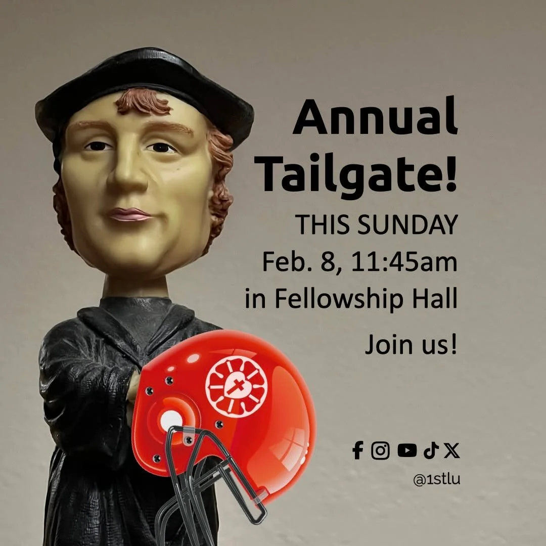 All members are invited to attend First&rsquo;s Annual Tailgate THIS Sunday, Feb. 8, at 11:45am. We will reflect on 2025 and look ahead to 2026, elect new leaders and delegates, complete a variety of other business and cap it all off with appreciatio