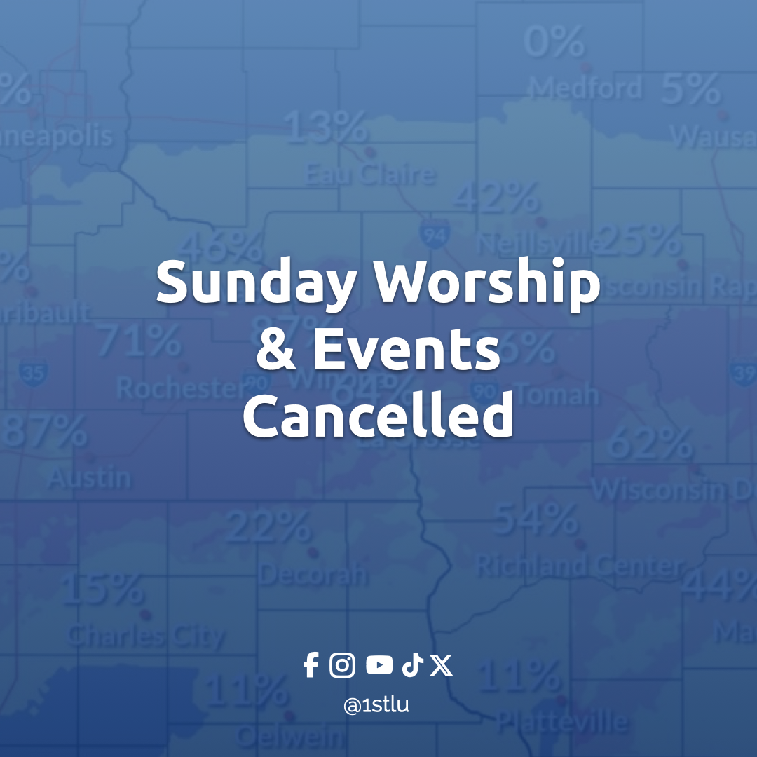 Sunday Worship and Events Cancelled